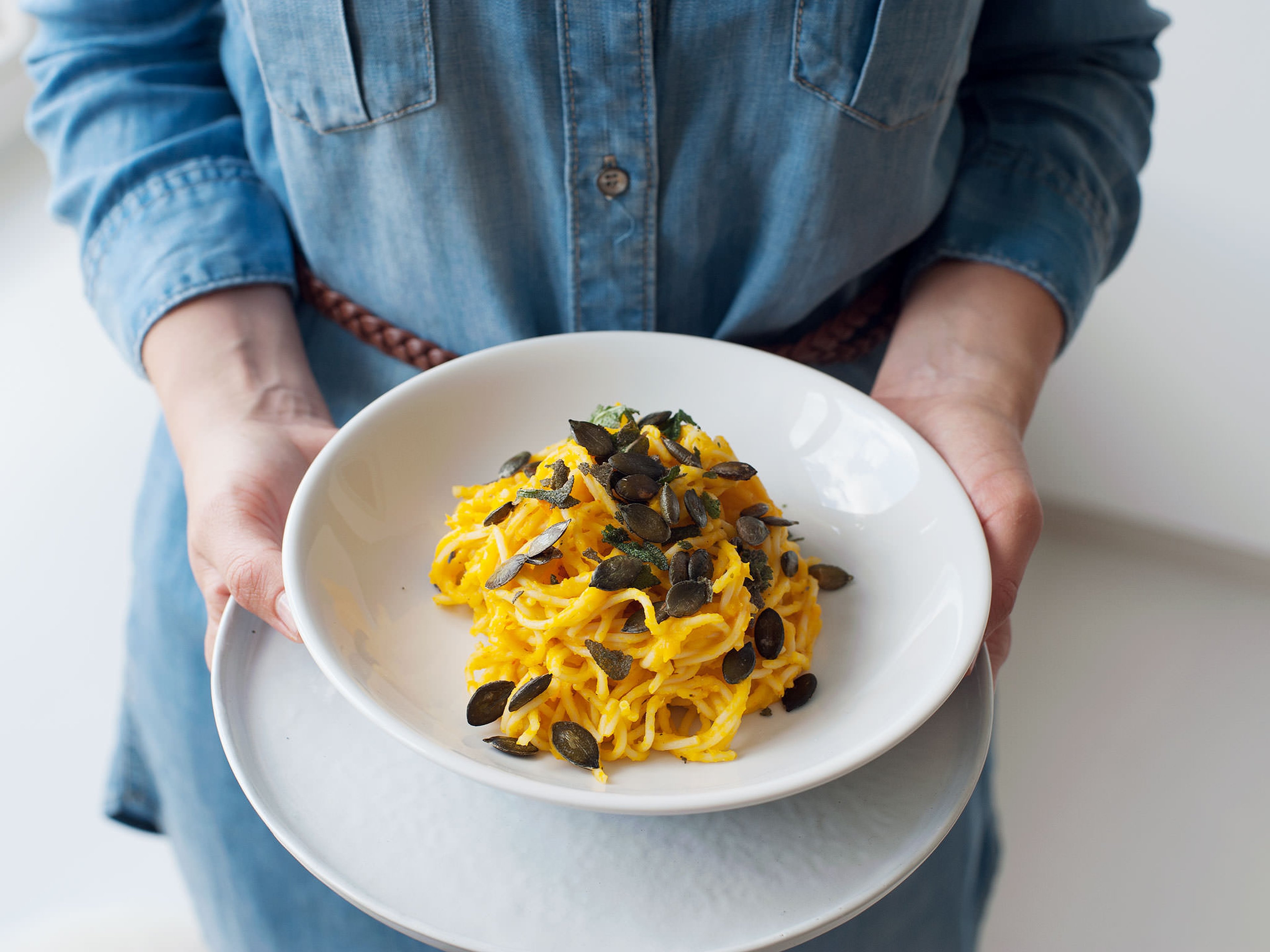 Cremige Pasta mit Kürbis und Salbei
