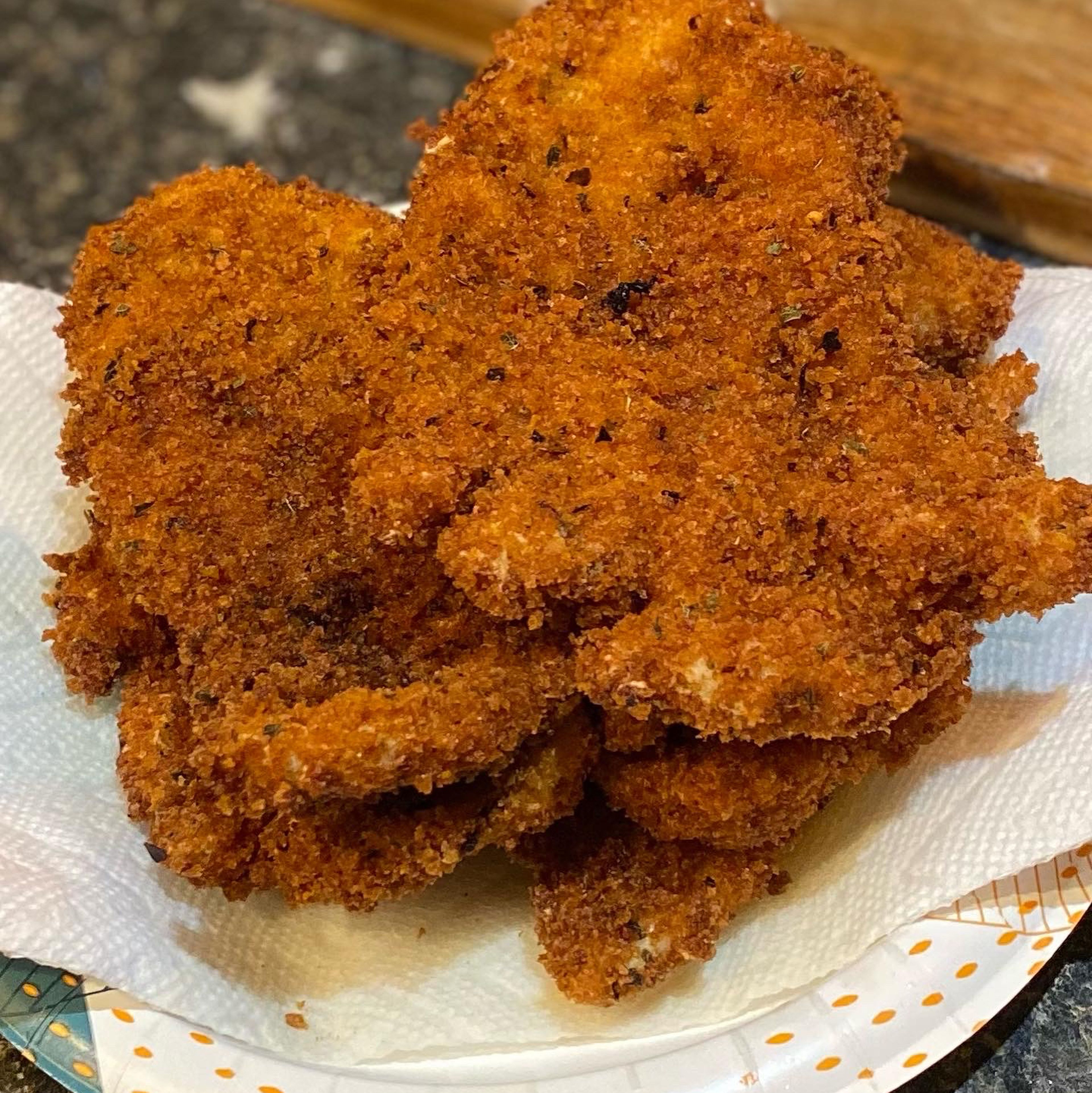 fry chicken in vegetable oil on medium heat