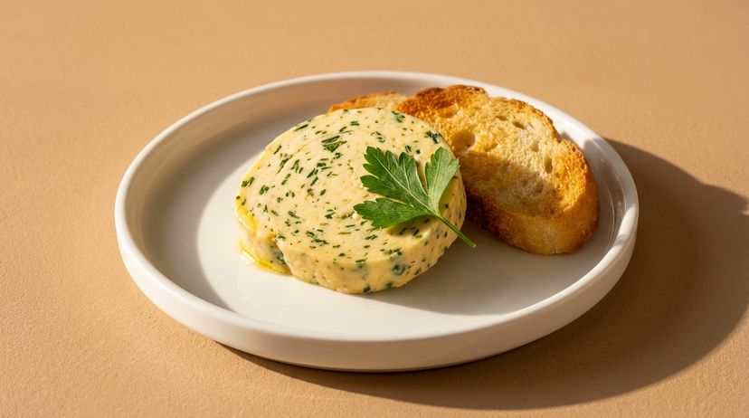 Selbstgemachte Knoblauch-Parmesan-Butter für knuspriges Brot und Grillabende