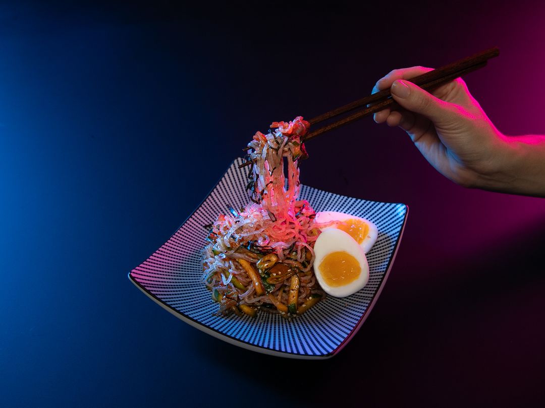 Kimchi shirataki noodles