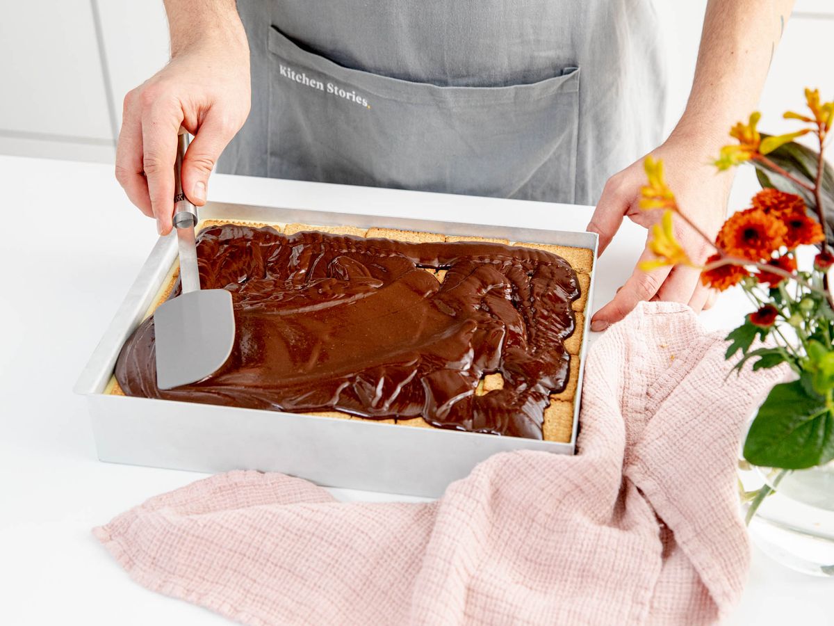 Classic German chocolate pudding sheet cake Recipe Kitchen Stories