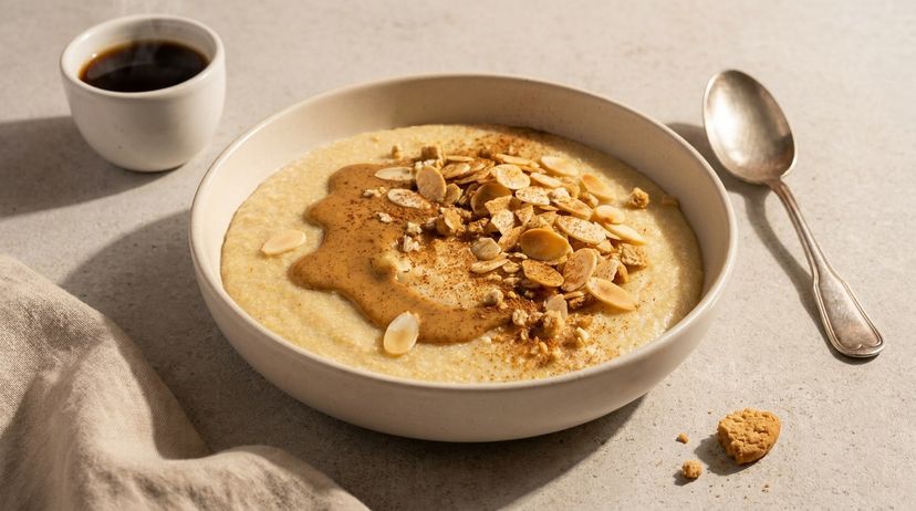 Wenn französisches Gebäck auf Wohlfühl-Frühstück trifft: Mandelcroissant-Grießbrei