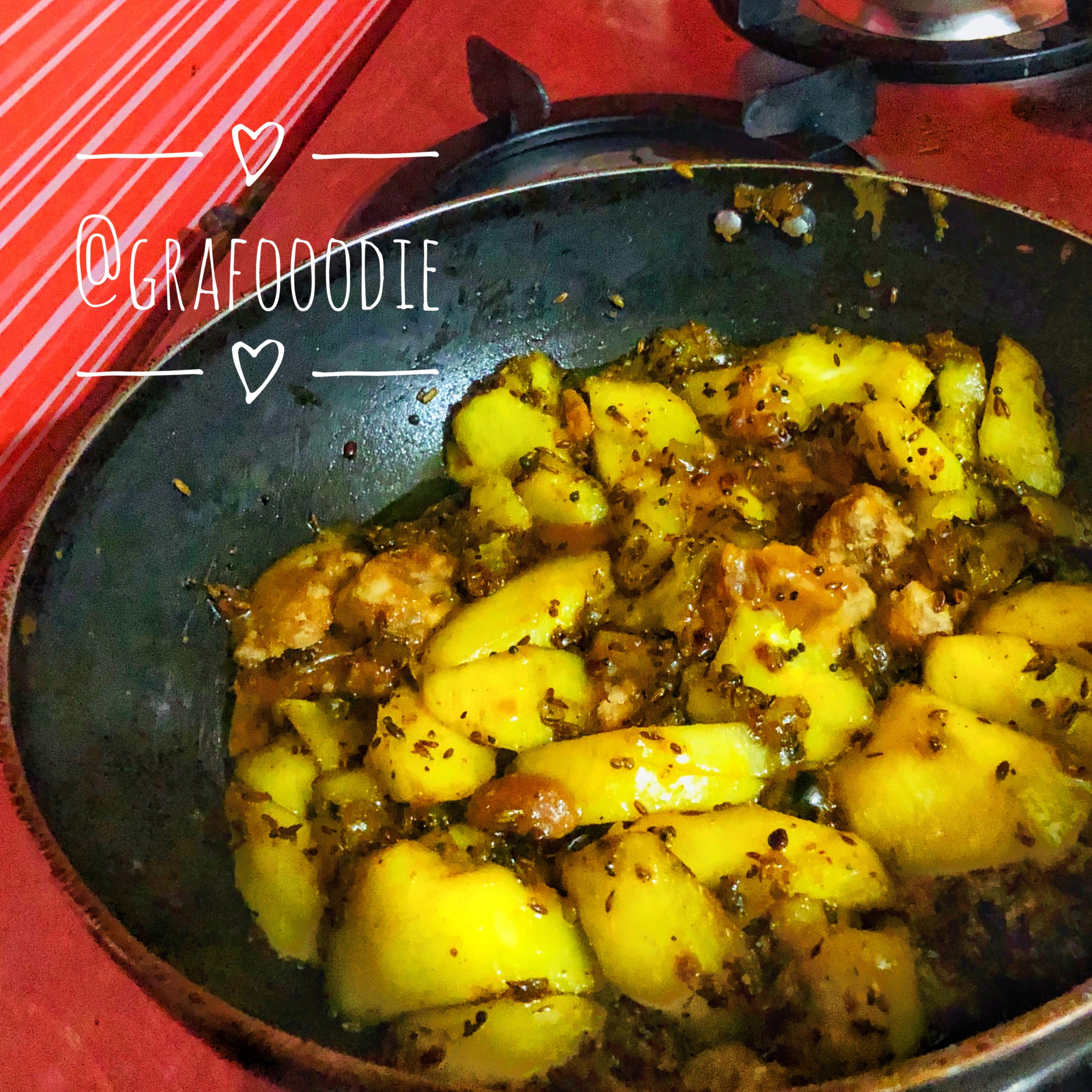 Mix mangoes with the masala & then cook well 