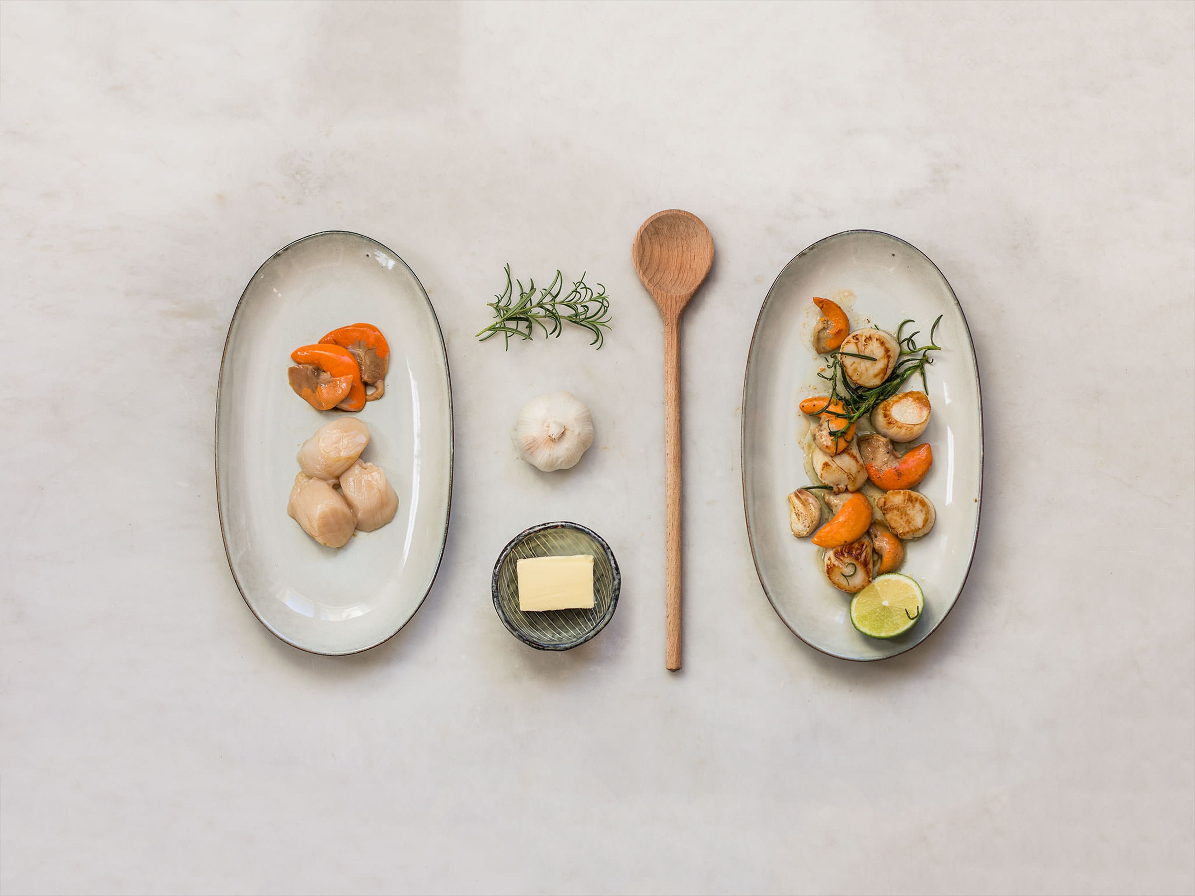 Perfect pan seared scallops