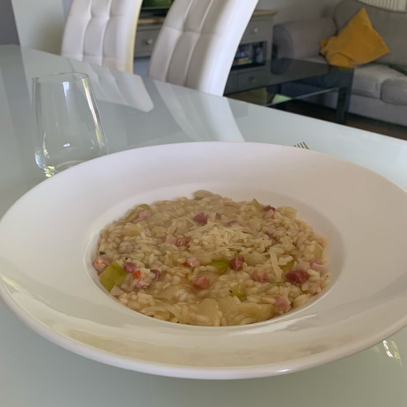 Courgette and pancetta risotto