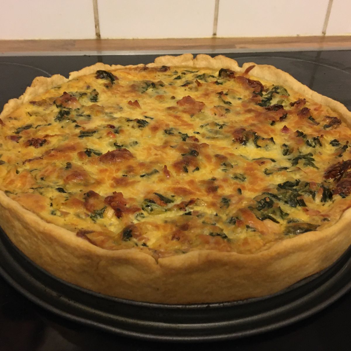 Quiche mit Spinat und Ziegenfrischkäse | Rezept | Kitchen Stories