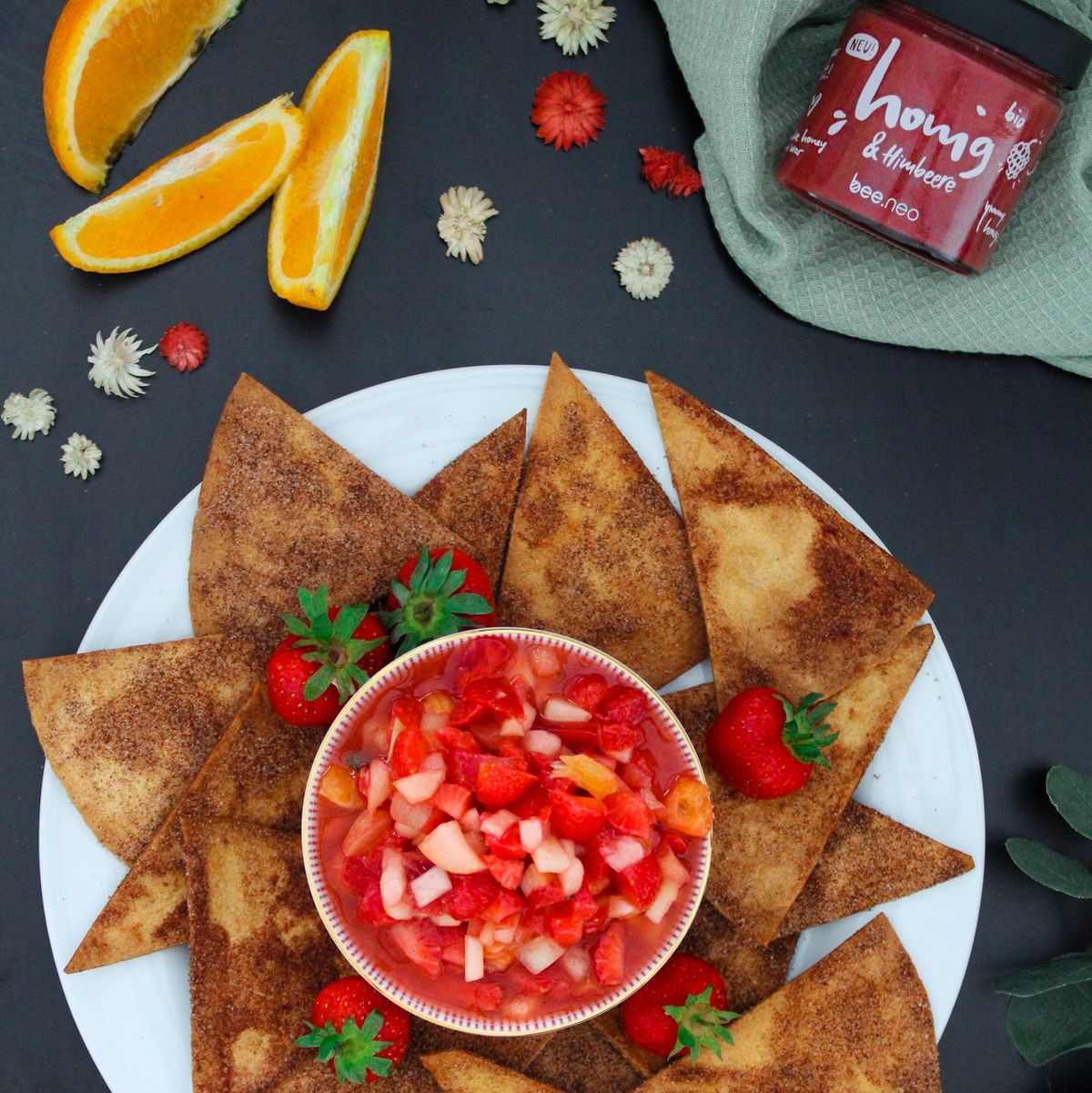 Zimt-Chips mit Obst-Salsa | Rezept | Kitchen Stories