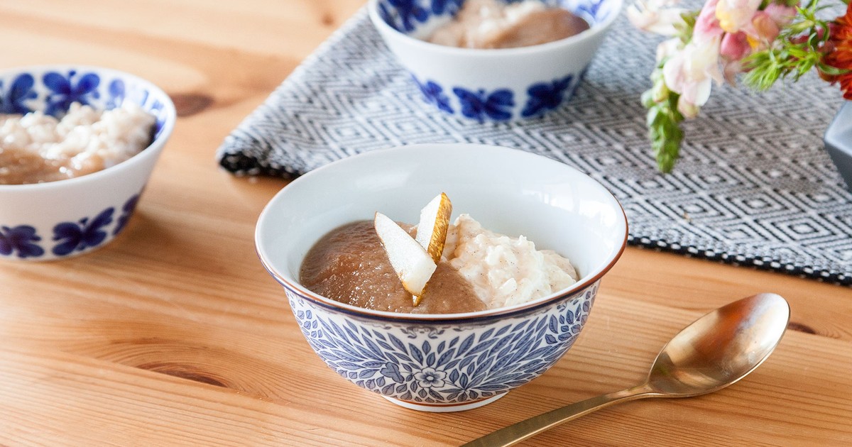 Vanille-Milchreis mit Birnen-Gewürz-Kompott | Rezept | Kitchen Stories