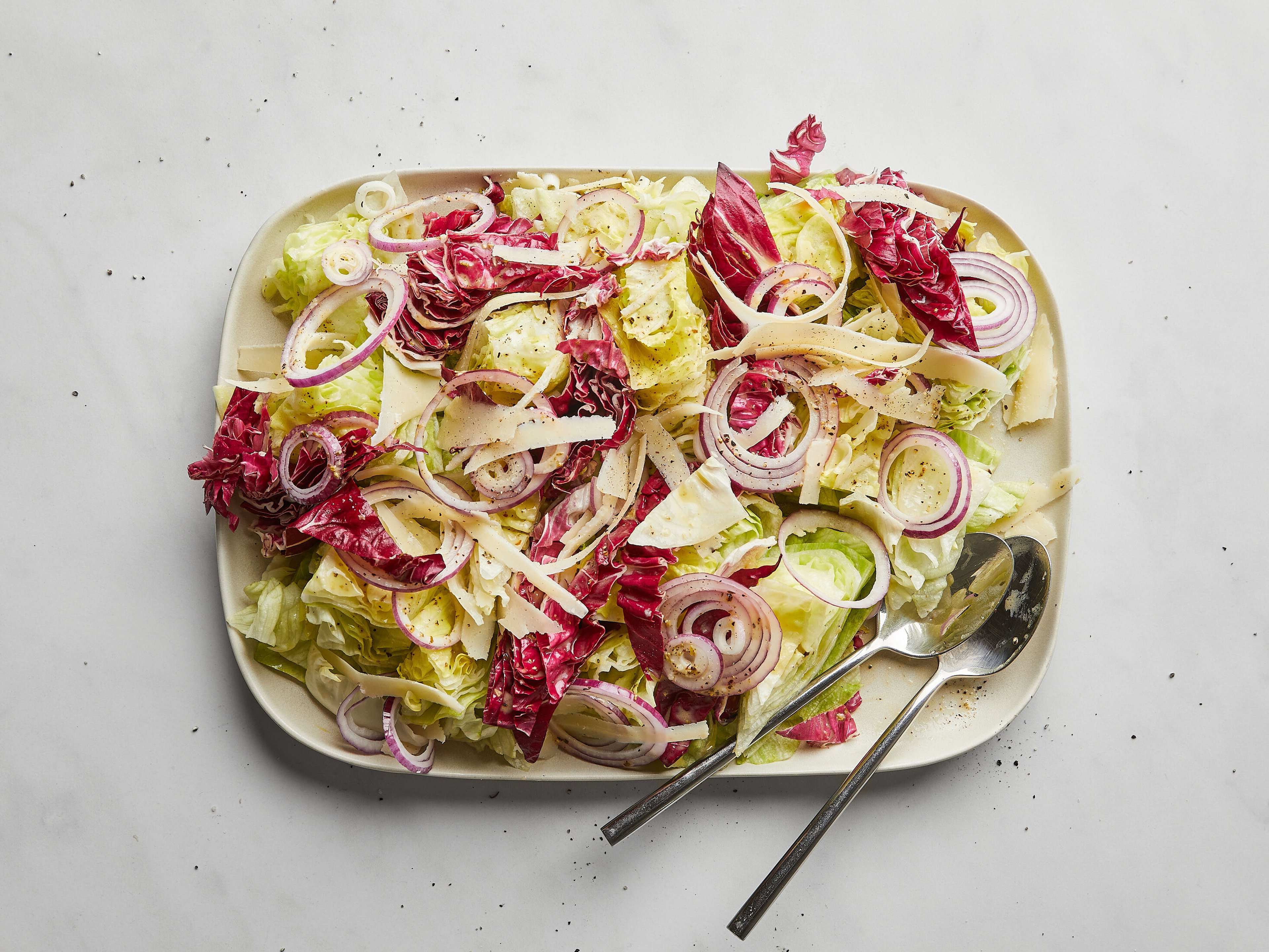 Iceberg wedge salad with Italian dressing