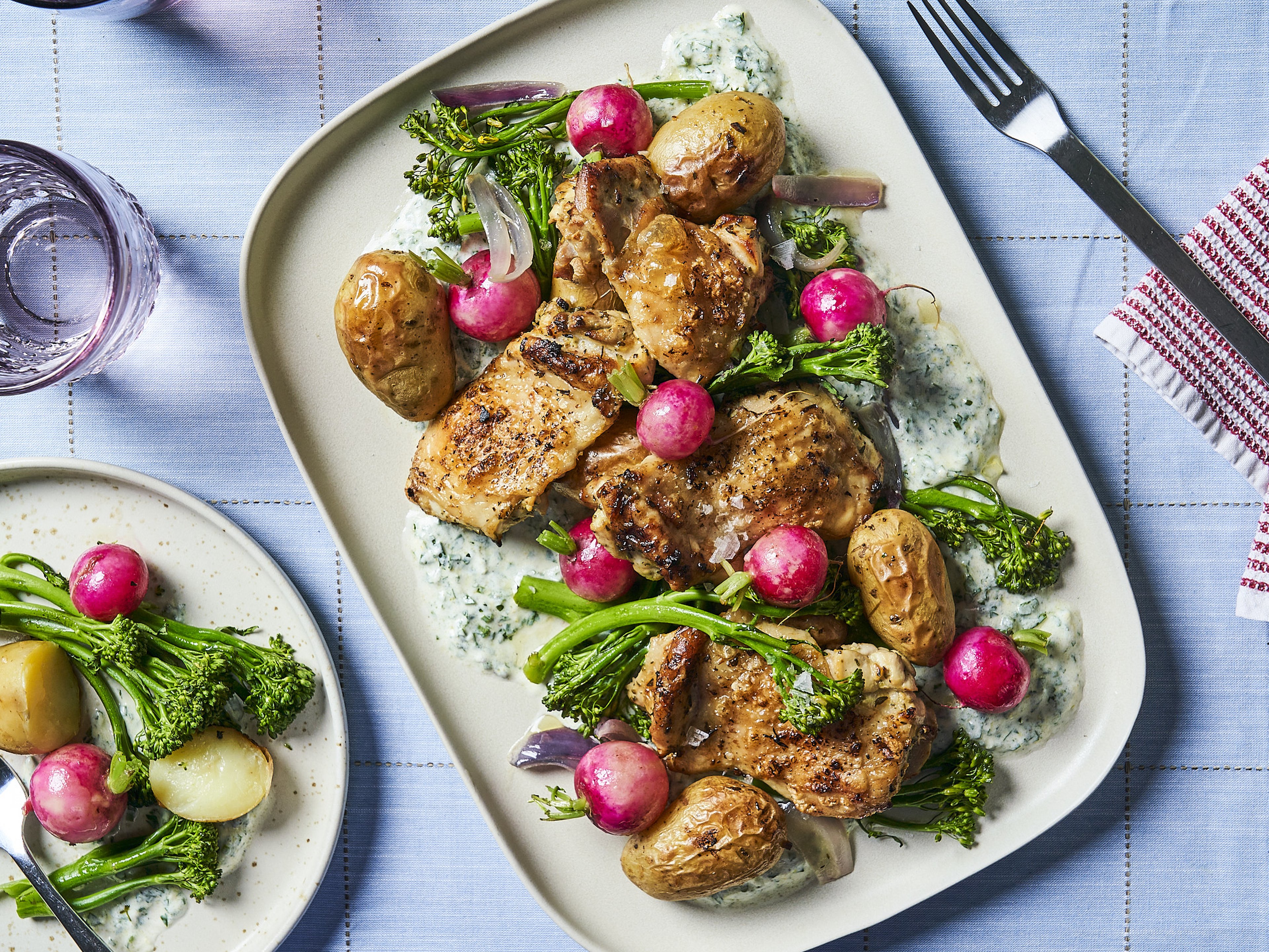 Sheet-pan lemon garlic chicken with vegetables