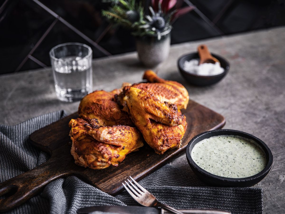 Peruvian-style roast chicken with green sauce | Recipe | Kitchen Stories
