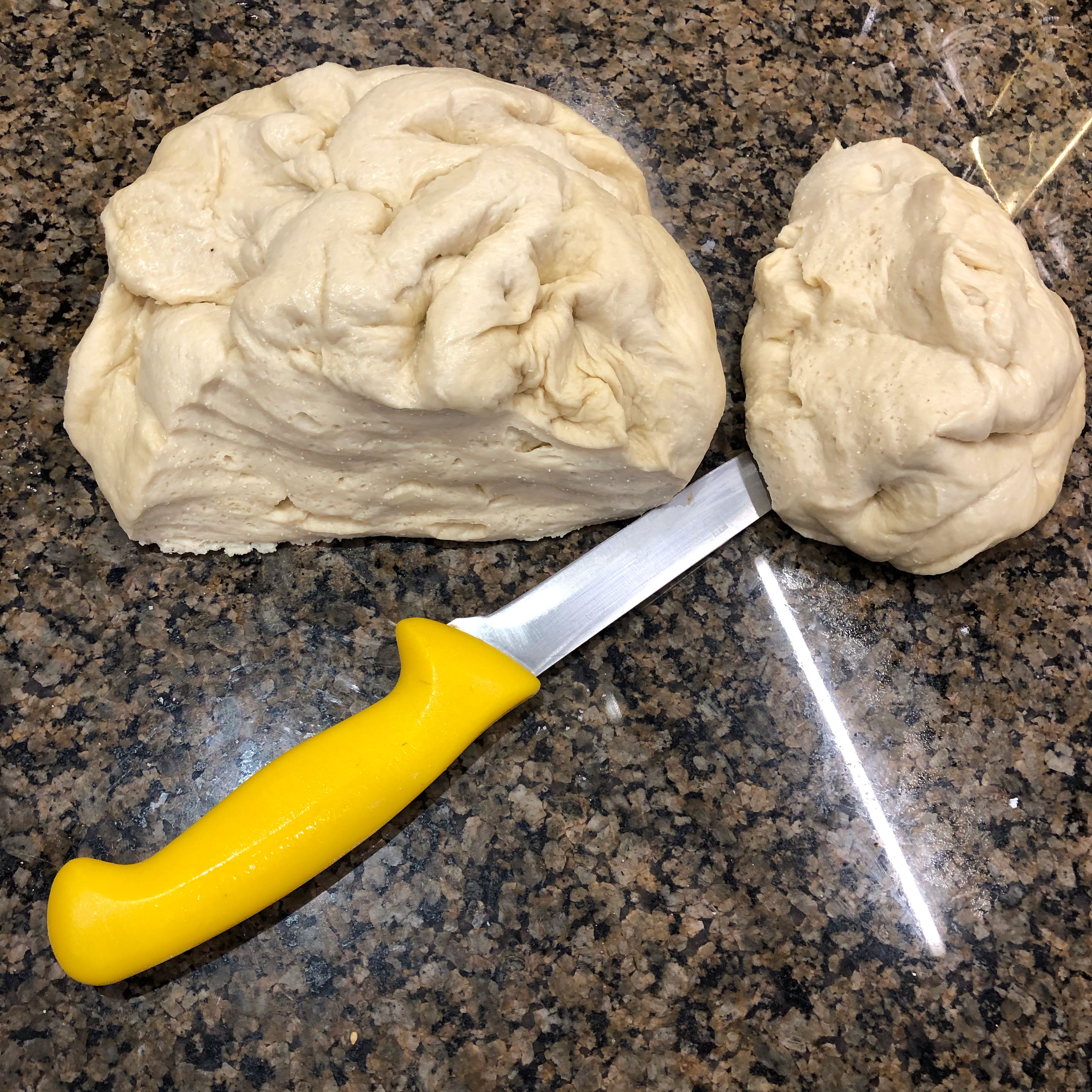 Remove 1/3 of lump of dough and set aside.