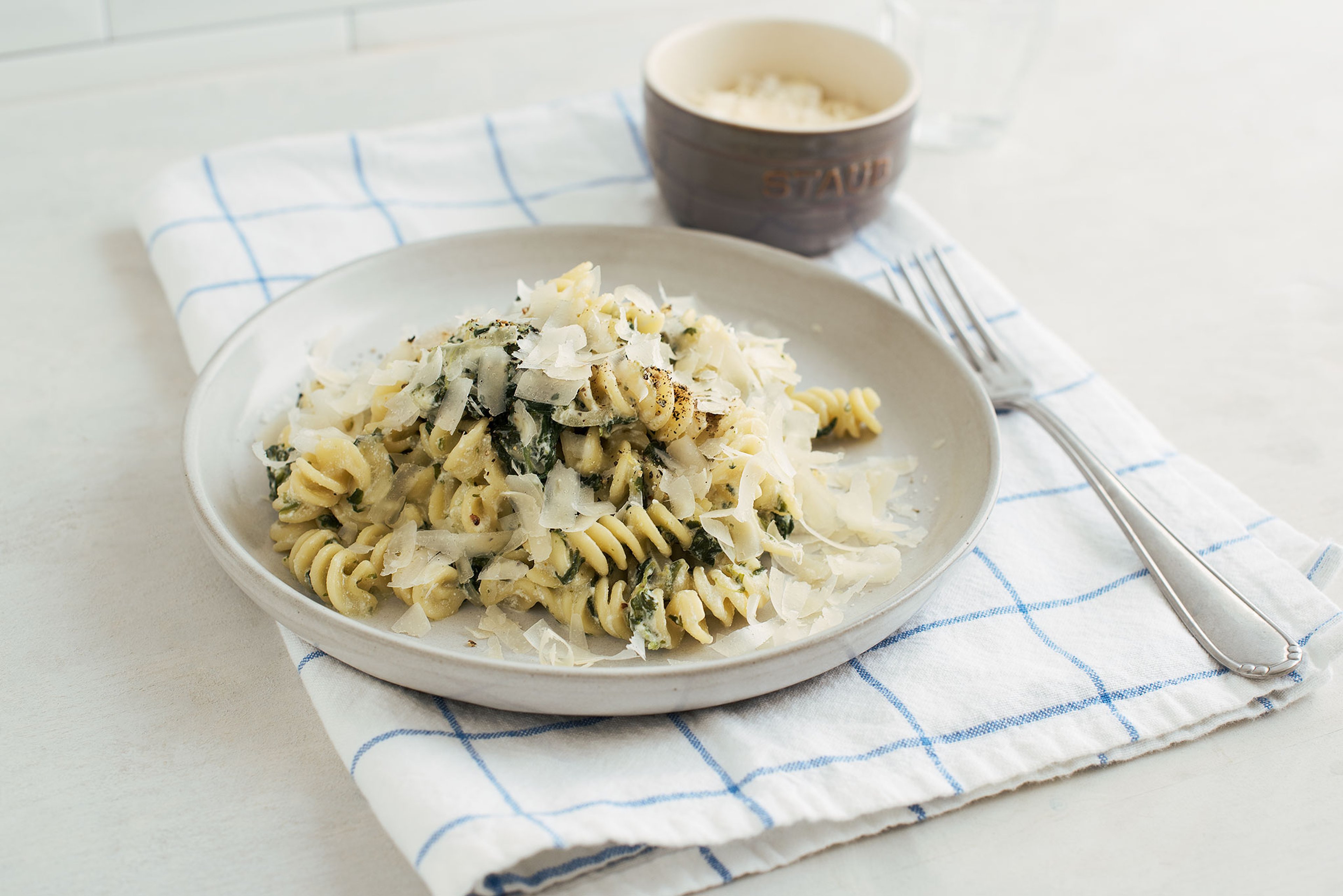 One-Pot-Pasta mit Spinat