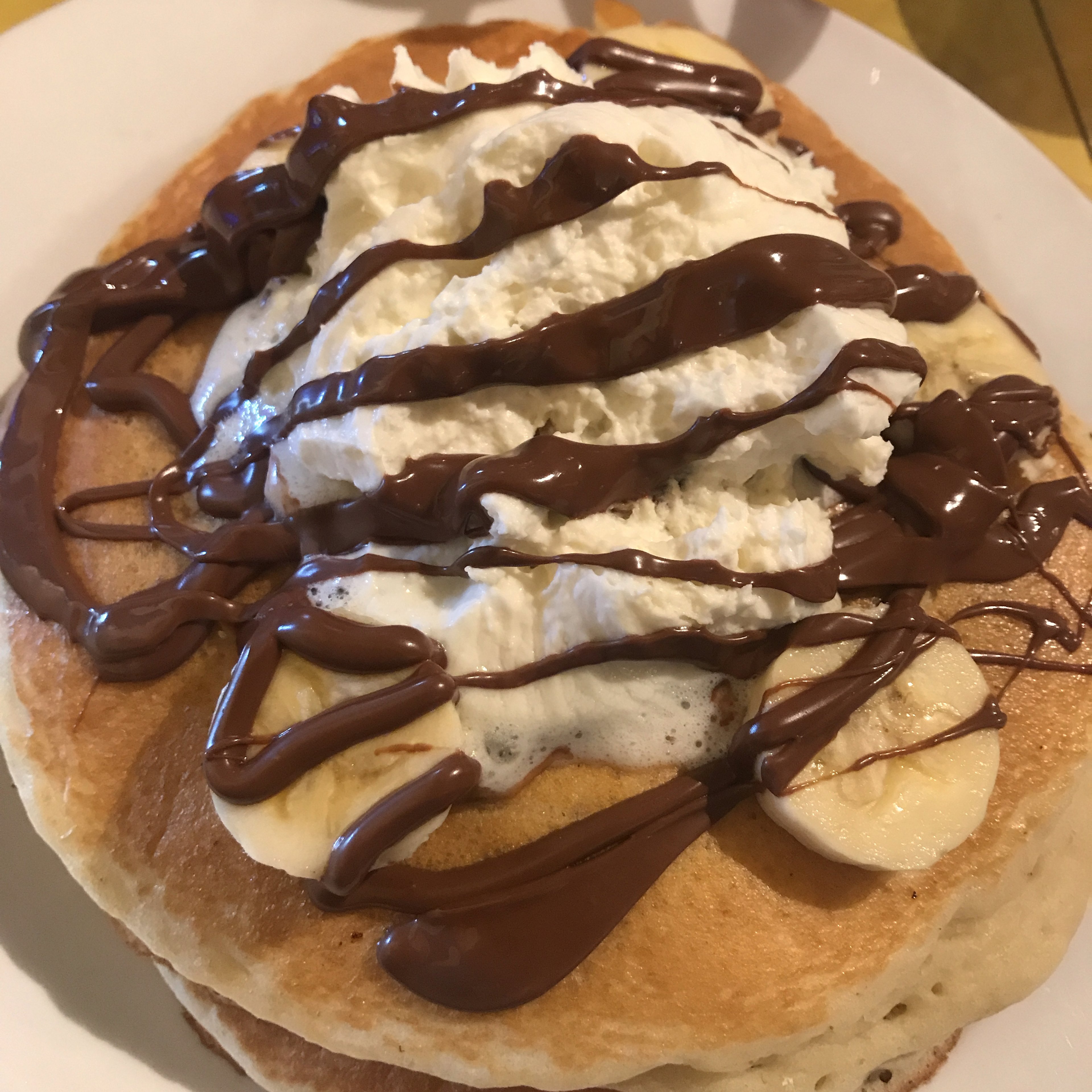 Best Nutella banana fluffy pancakes.