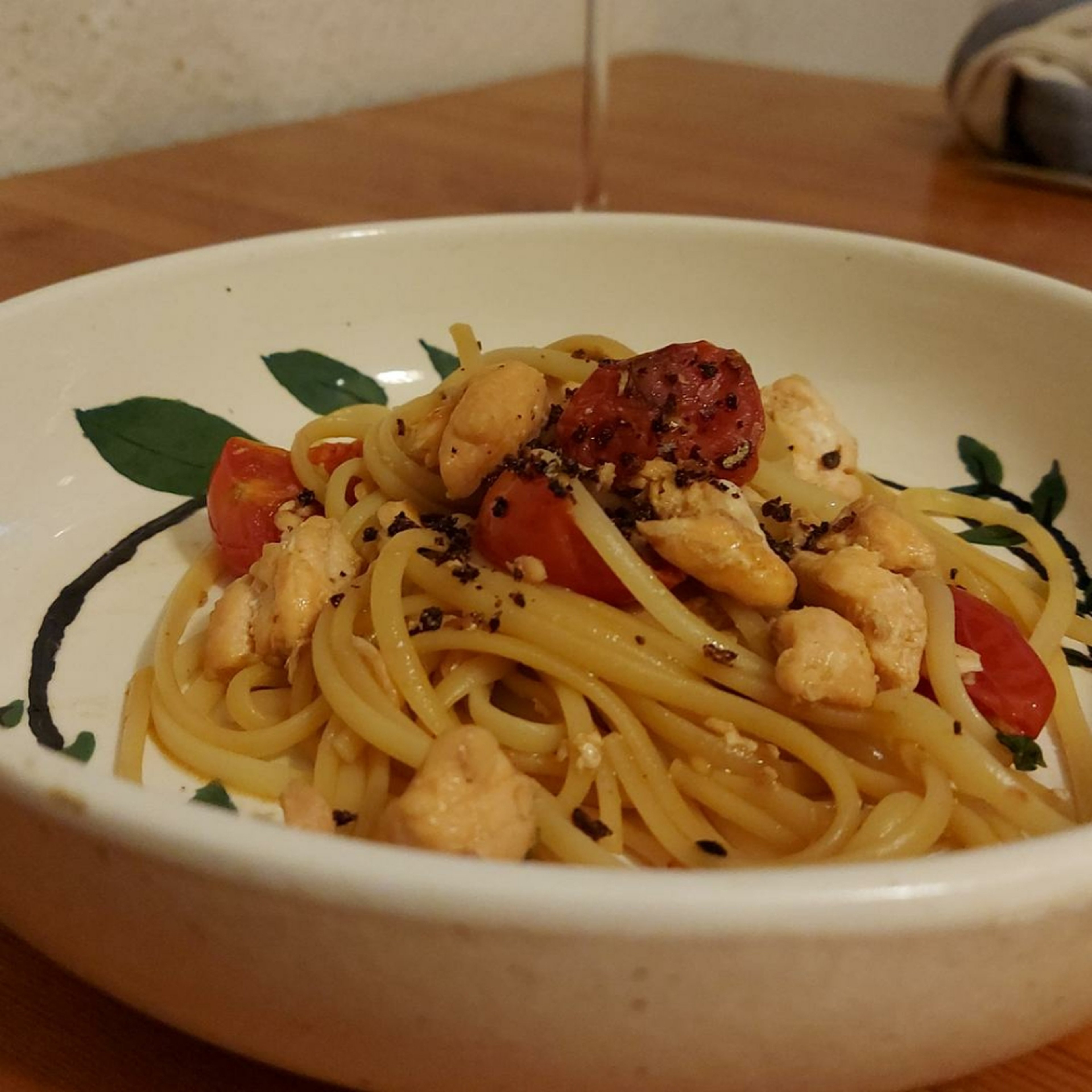 Linguine con salmone e pomodorini