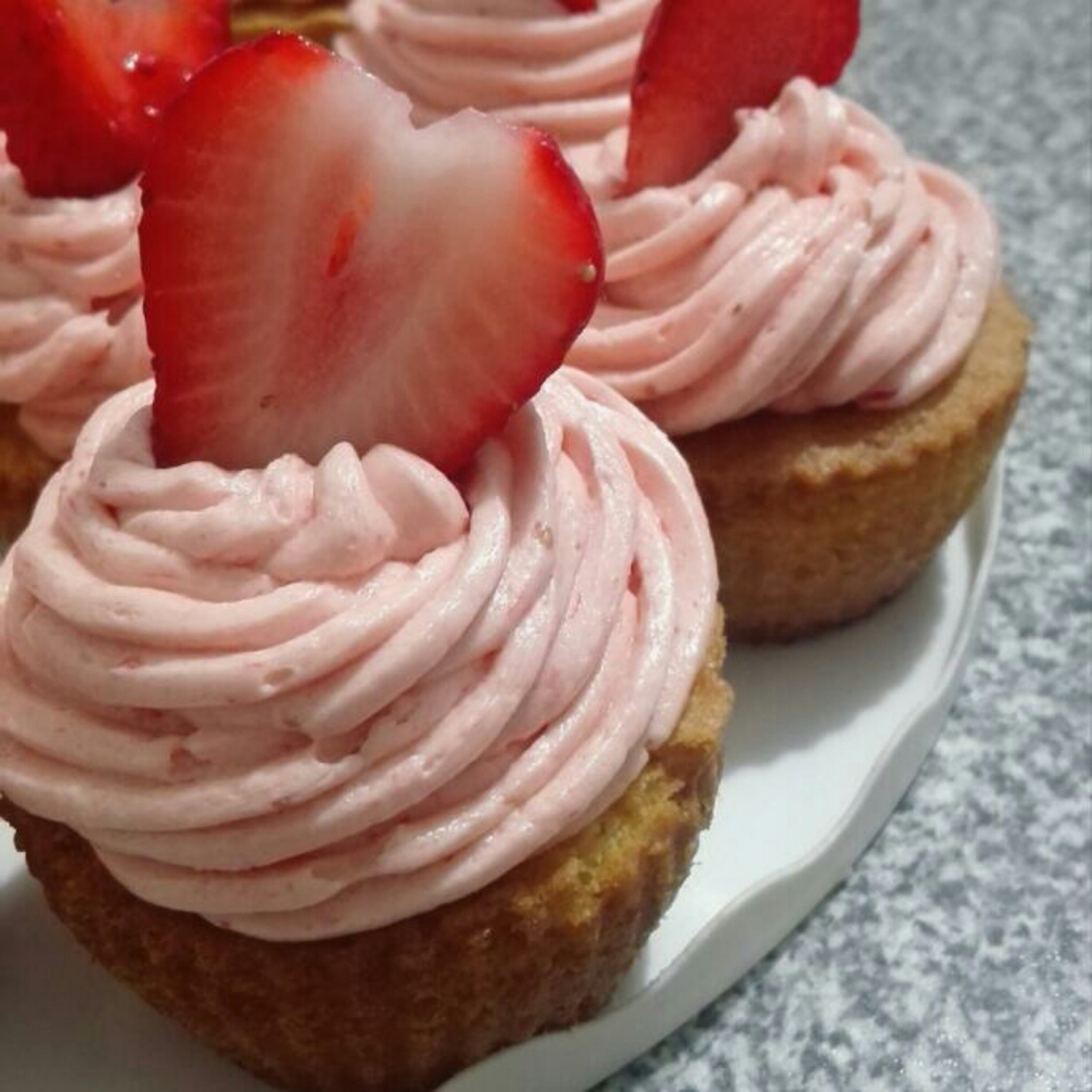 Vanilla Cupcakes with Strawberry Buttercream