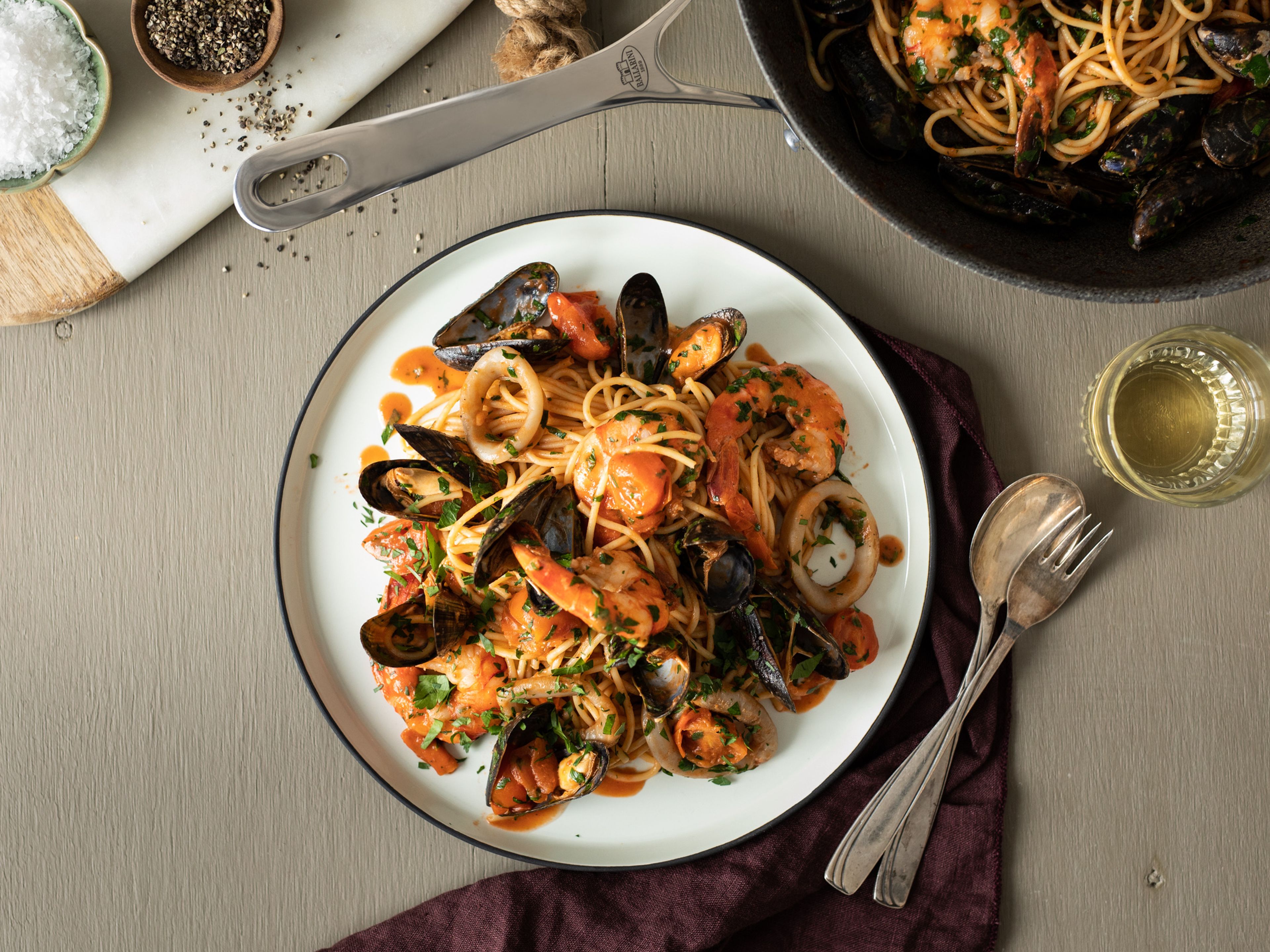 Spaghetti allo Scoglio (Meeresfrüchte Spaghetti)