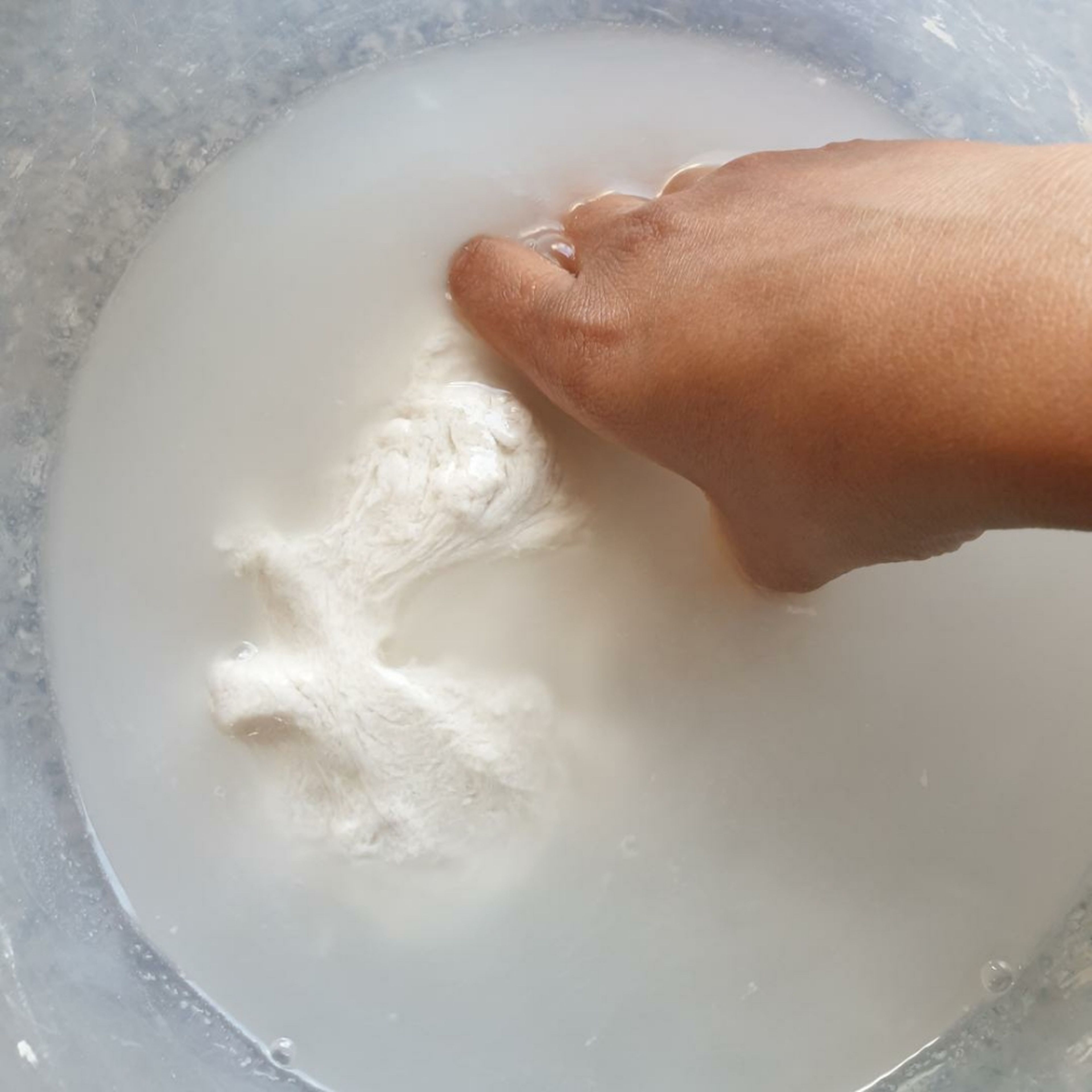 Wash the dough using the water, until you are left with the gluten and throwaway the gluten.