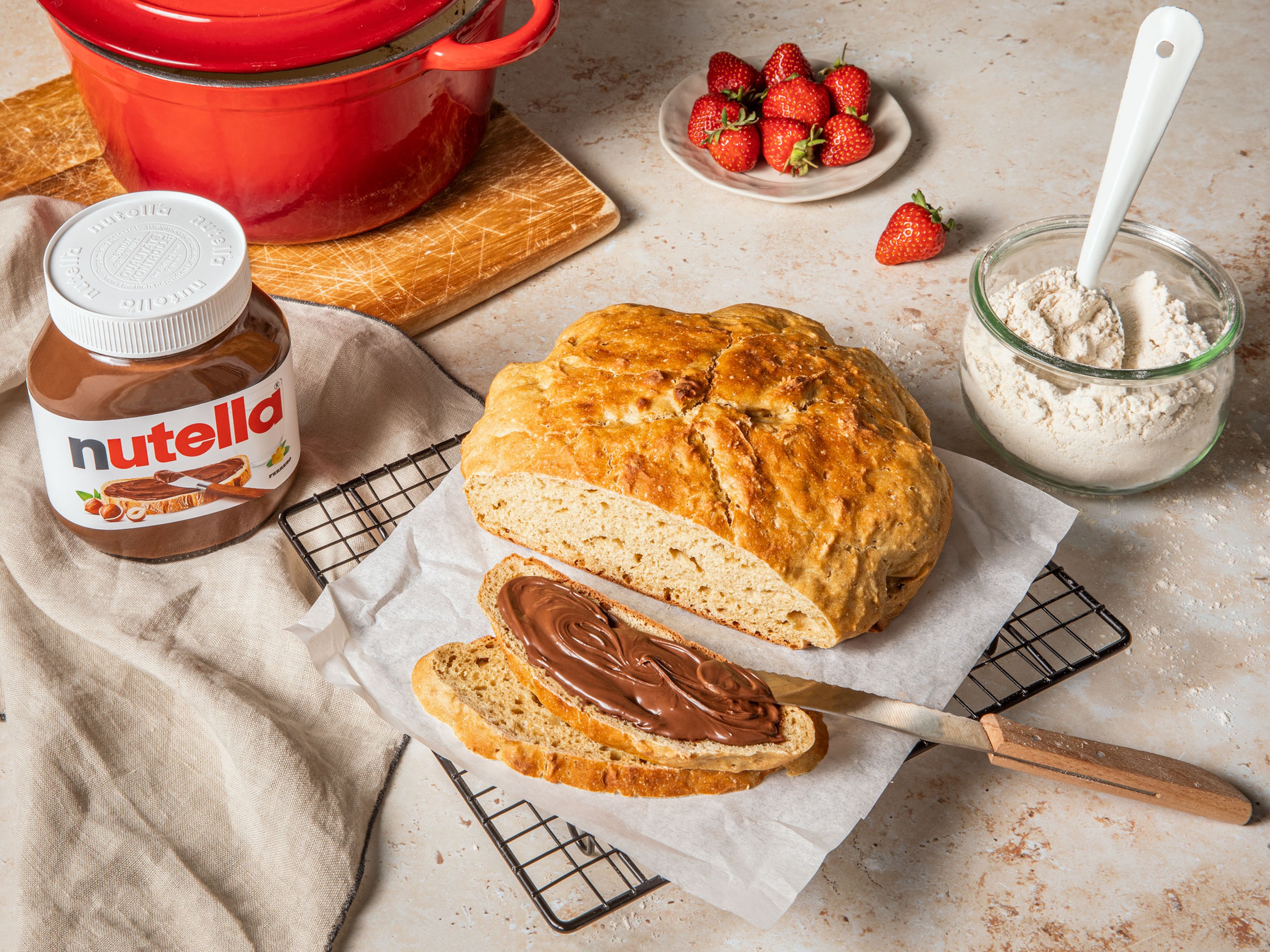 Schnelles Buttermilch-Brot ohne Hefe mit nutella®