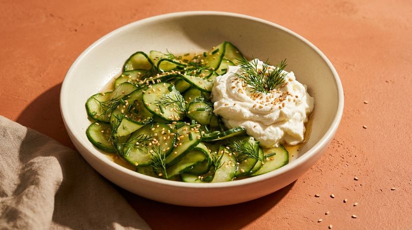 Lass den Frischkäse bei diesem Salat aufgeschlagen sein