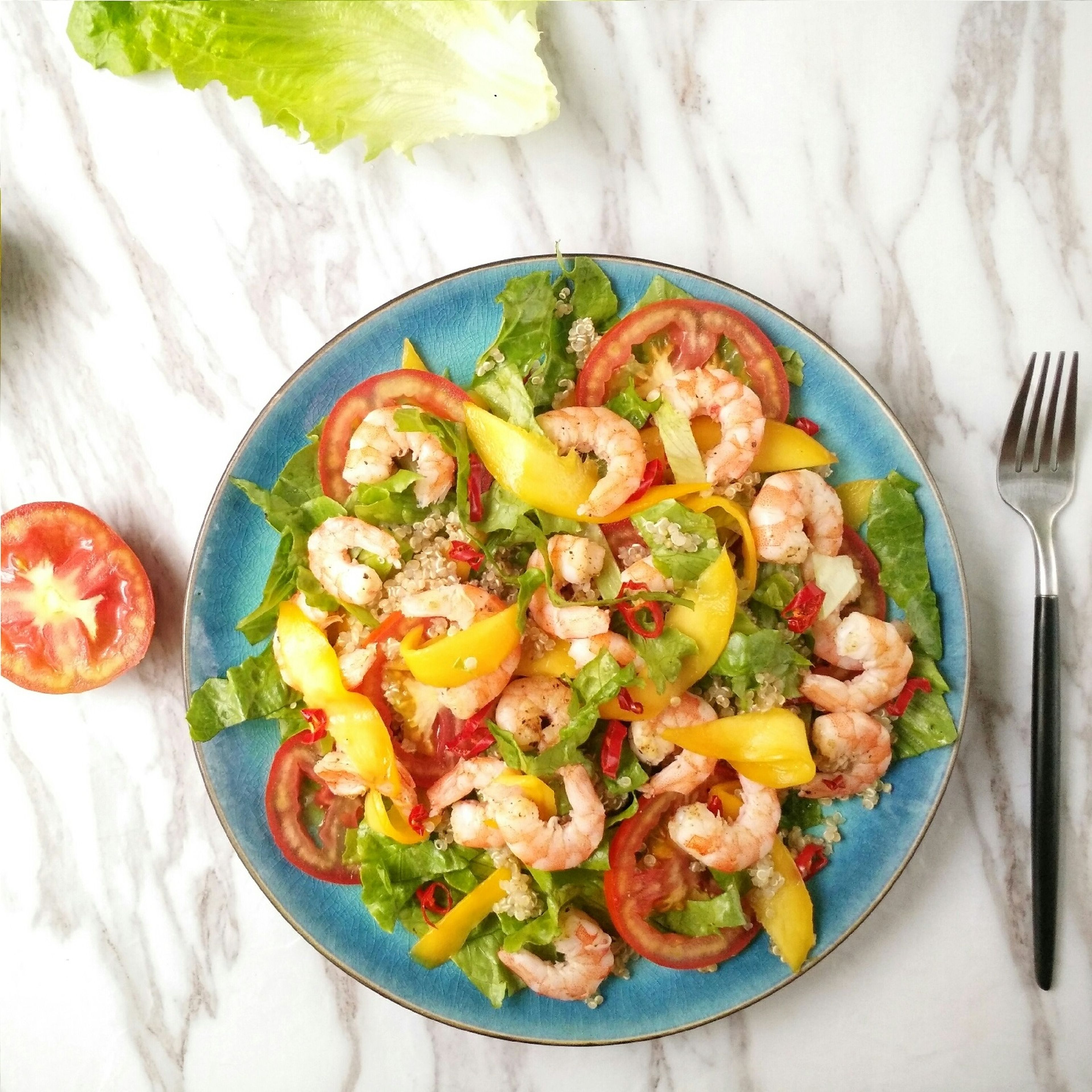 Marinated shrimp and vegetable salad