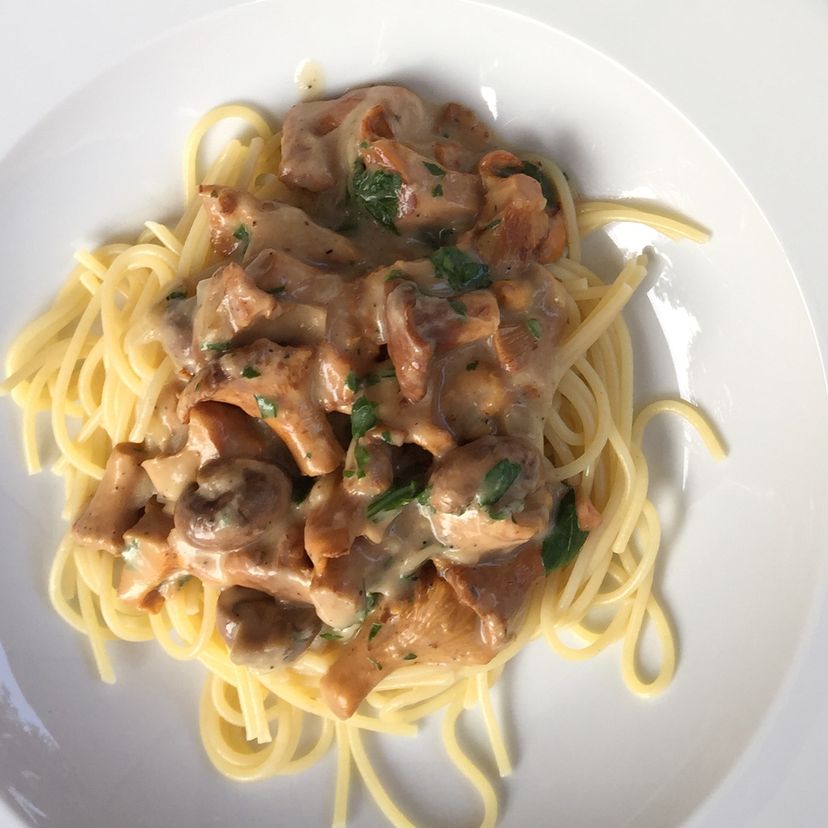 Spaghetti mit Pfifferlingen