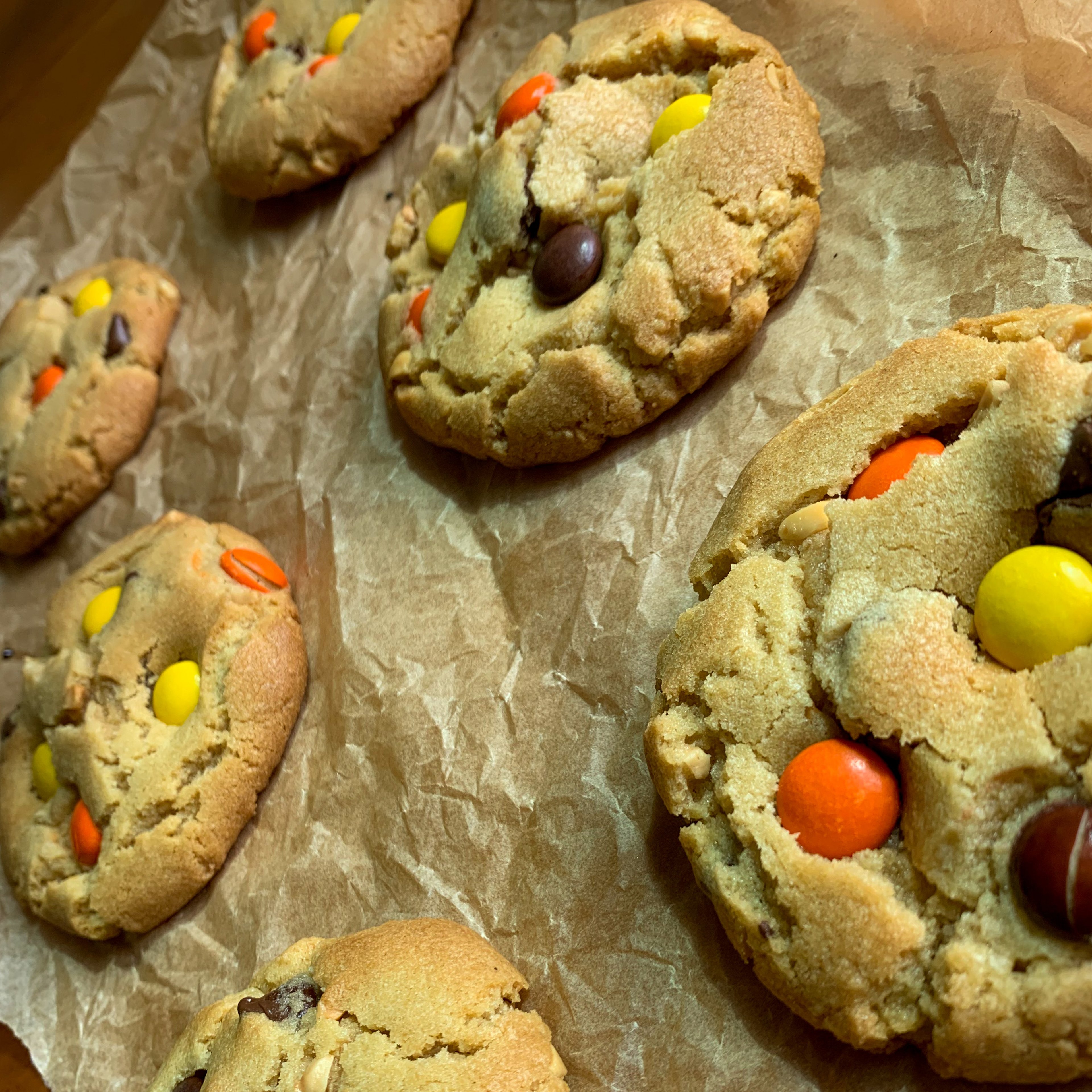 Reese's Pieces PB Choc Chip Cookies