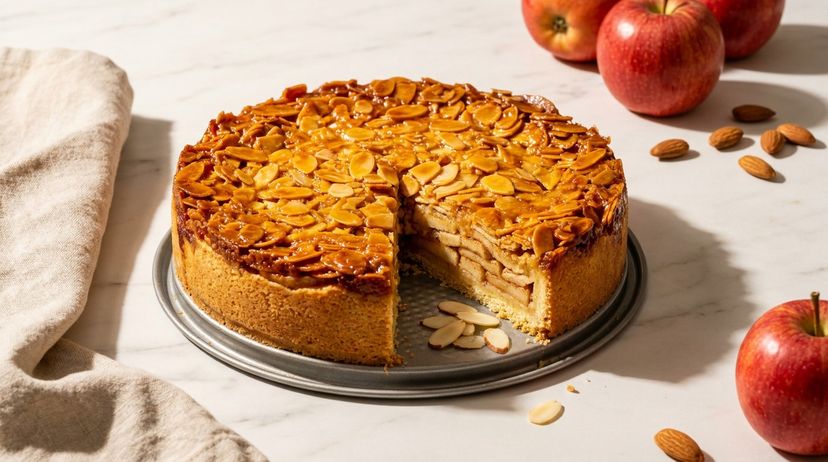 Florentiner Apfelkuchen mit Mandelkruste