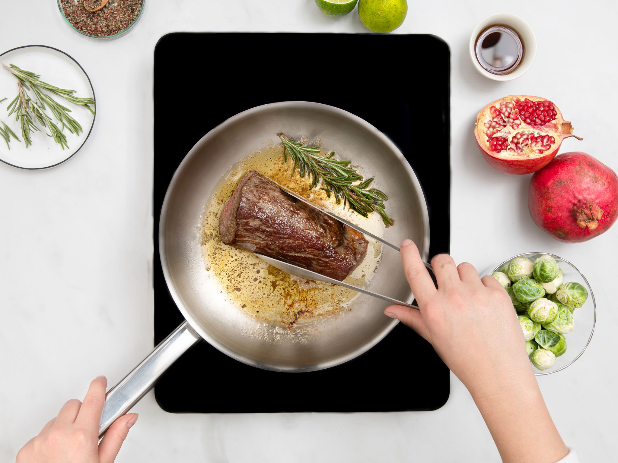 Sous vide beef fillet with Brussels sprouts Recipe Kitchen Stories