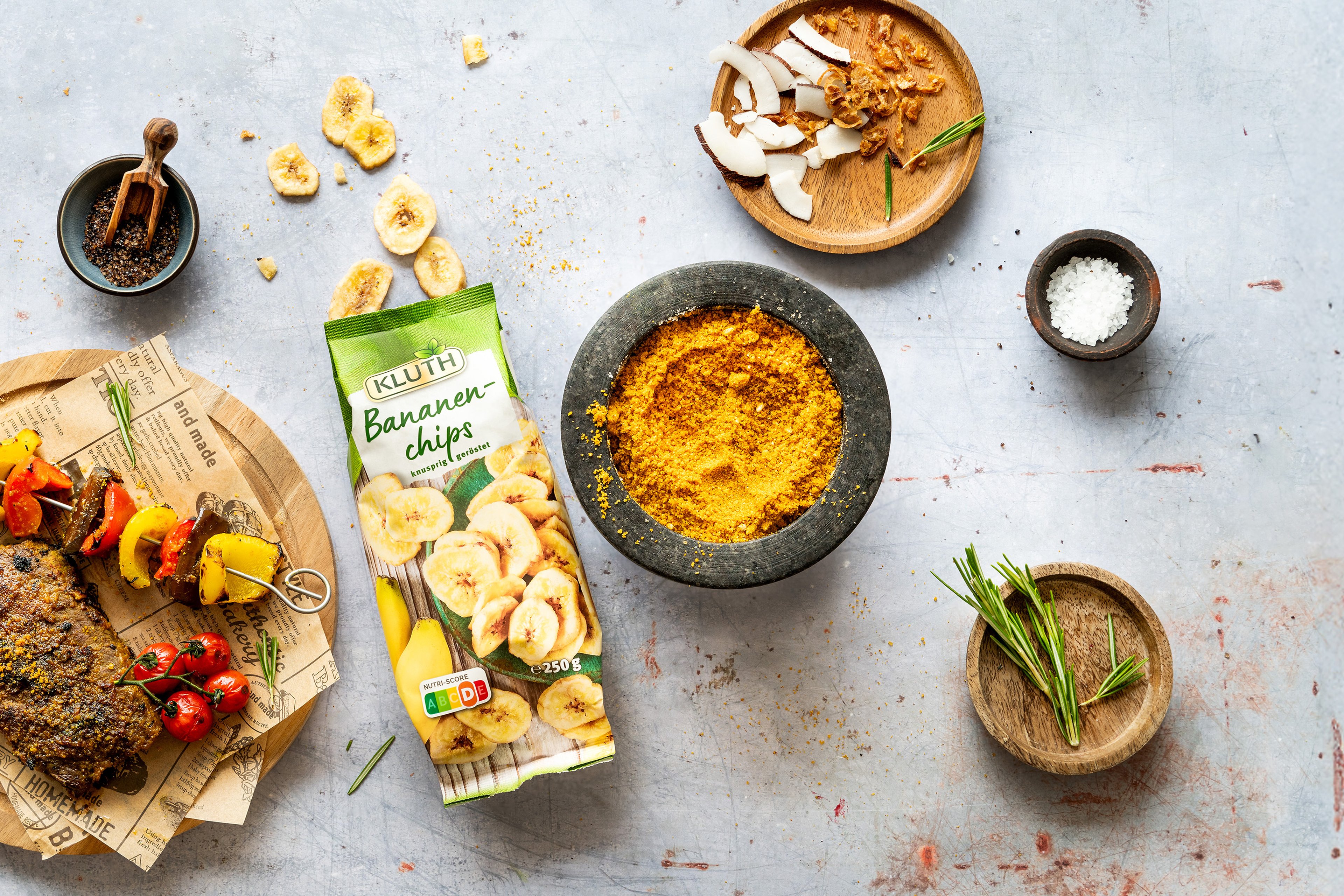 Fruchtiger BBQ Rub mit Bananenchips