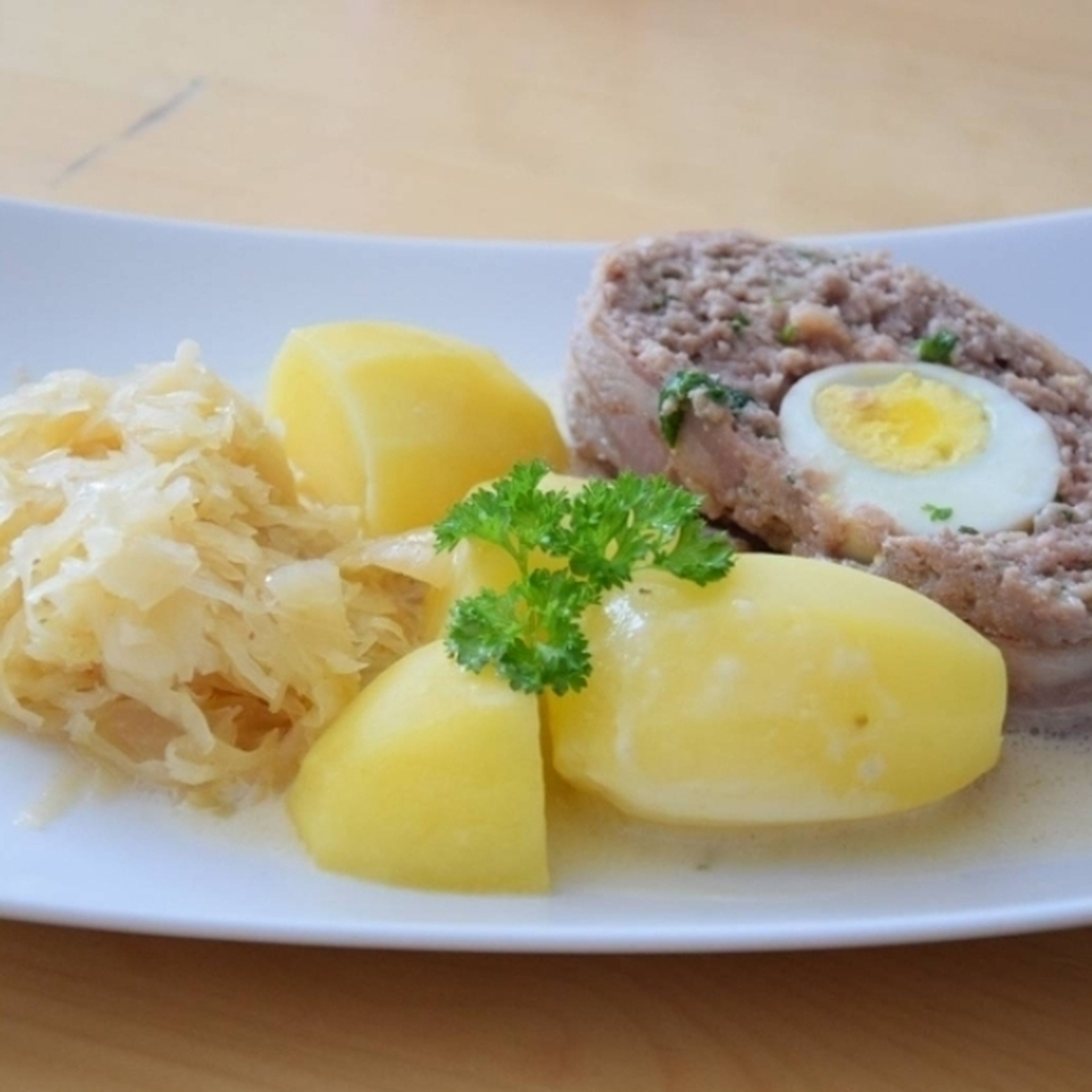 Meatloaf with boiled potatoes