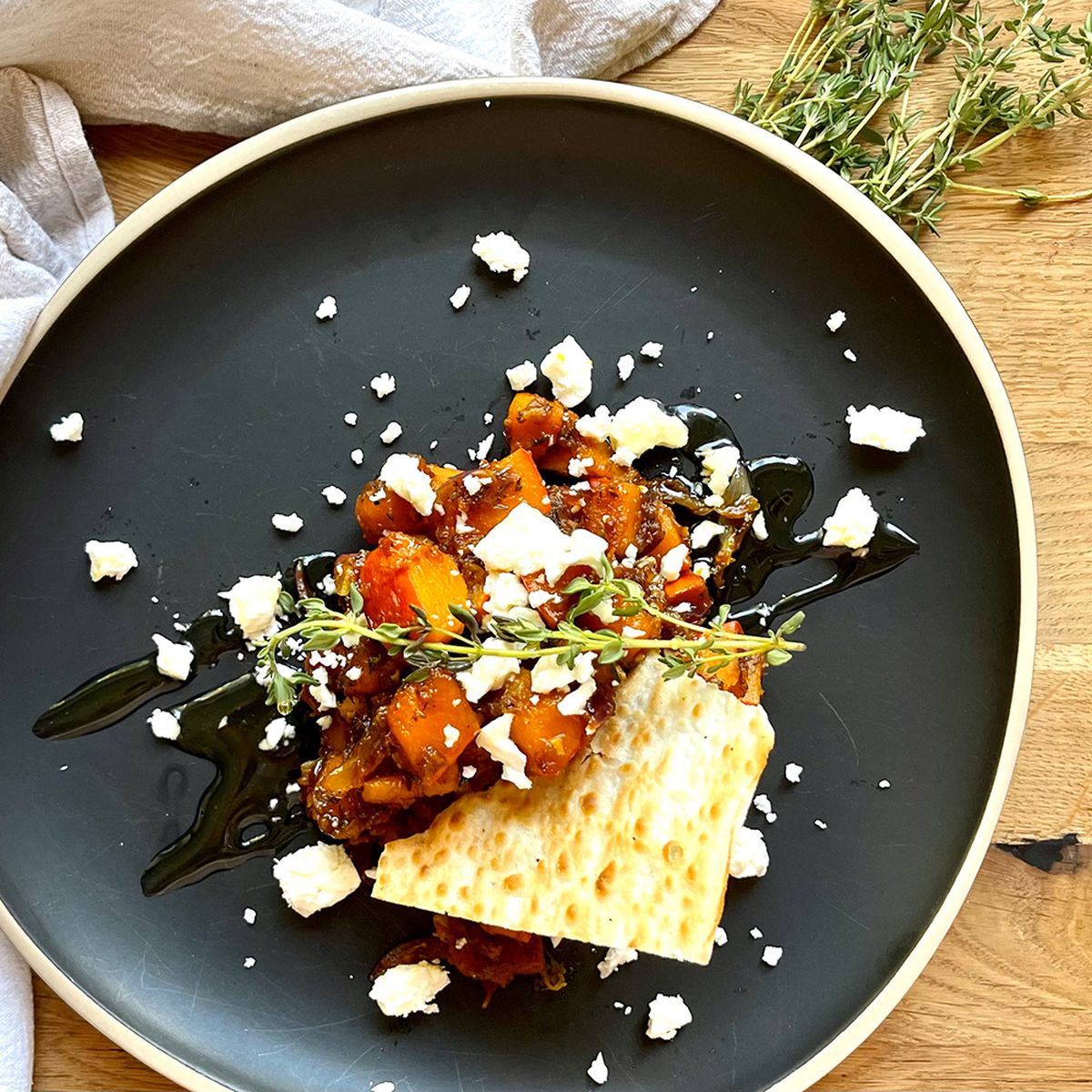 Gebratener Thymian Kürbis, mit Feta und Honig | Rezept | Kitchen Stories