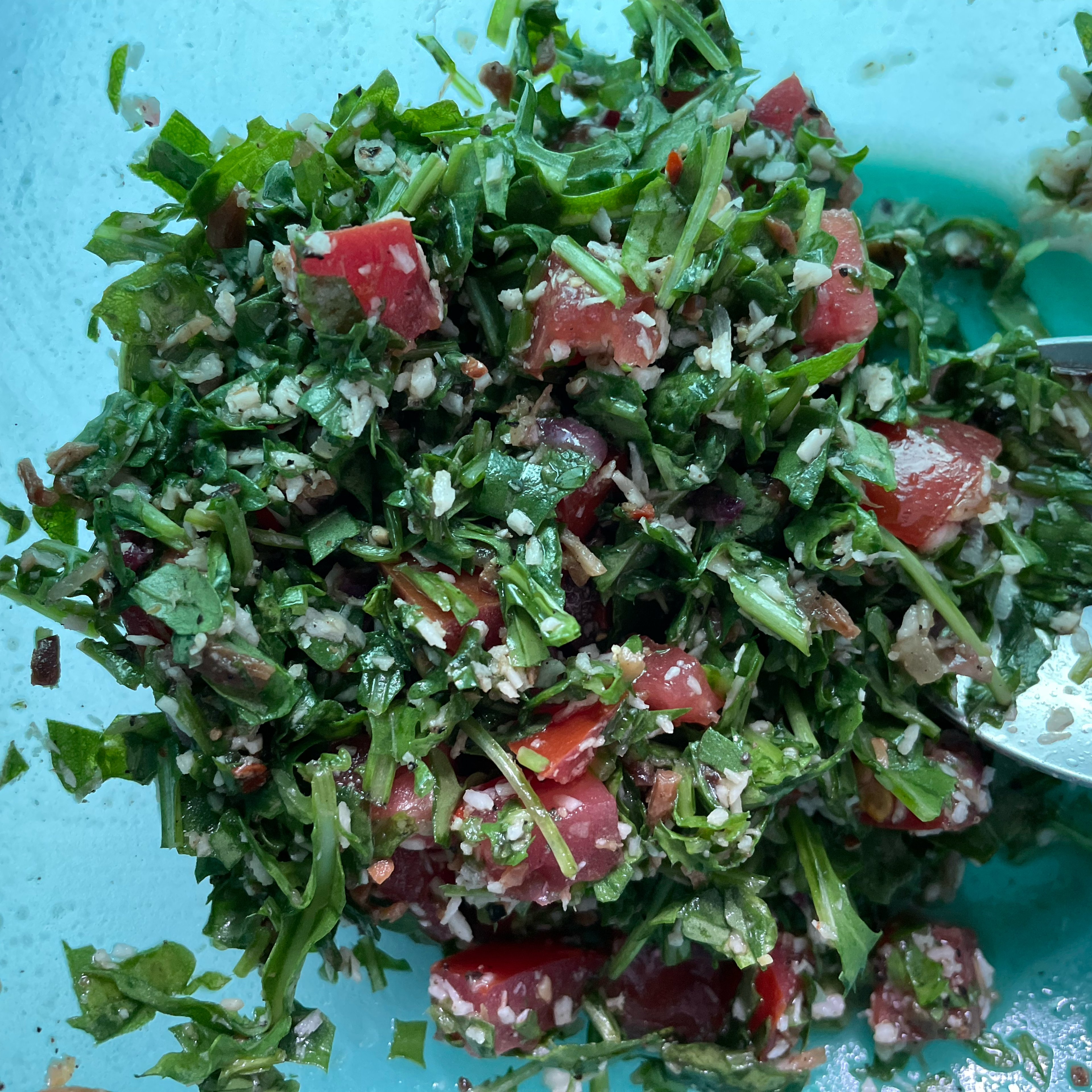 Arugula salad with maledive fish and coconut (srilanka)