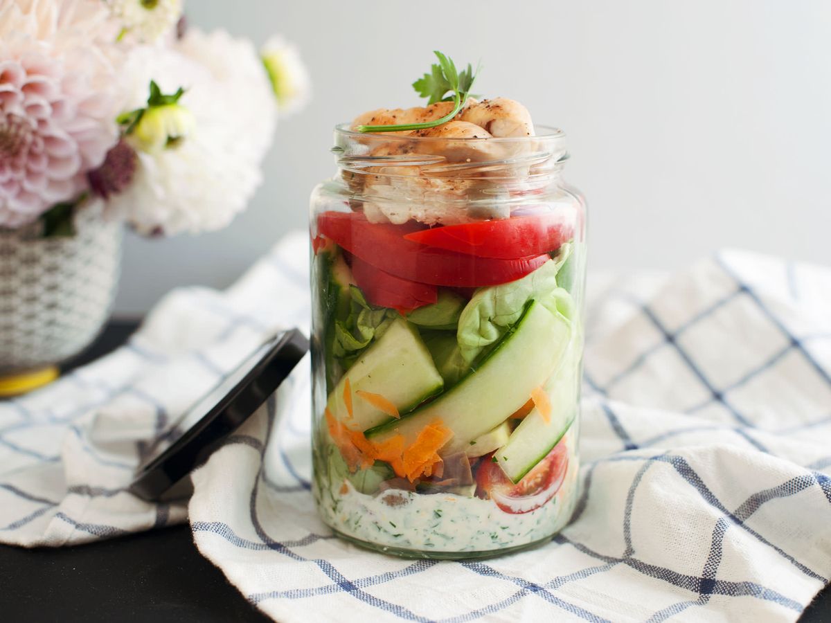 Salad in a jar Recipe Kitchen Stories