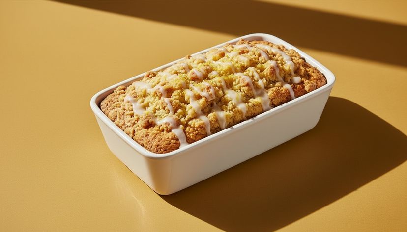 Saftiger Zitronen-Kastenkuchen mit knusprigen Streuseln
