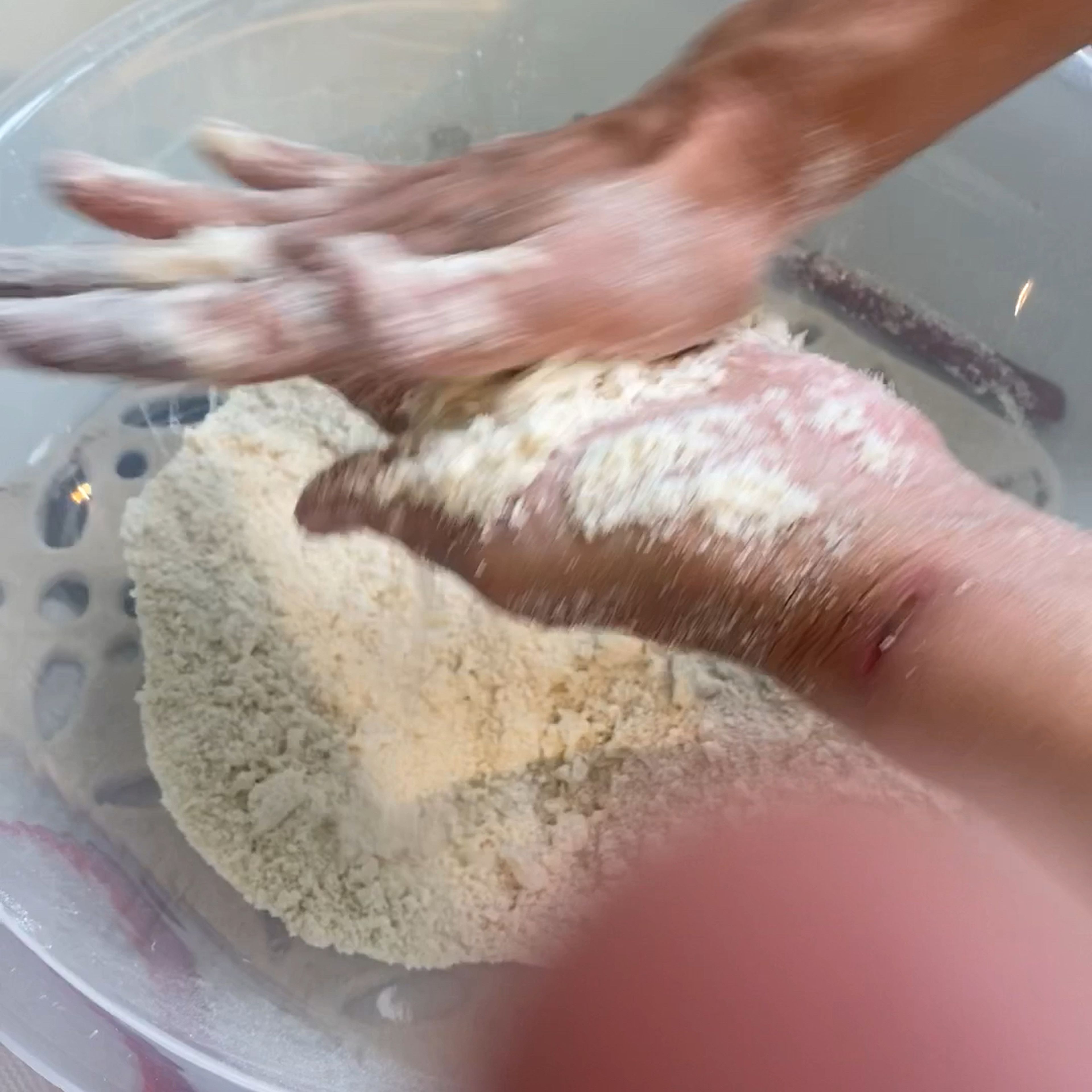 Add the lard and rub in the flour like the video