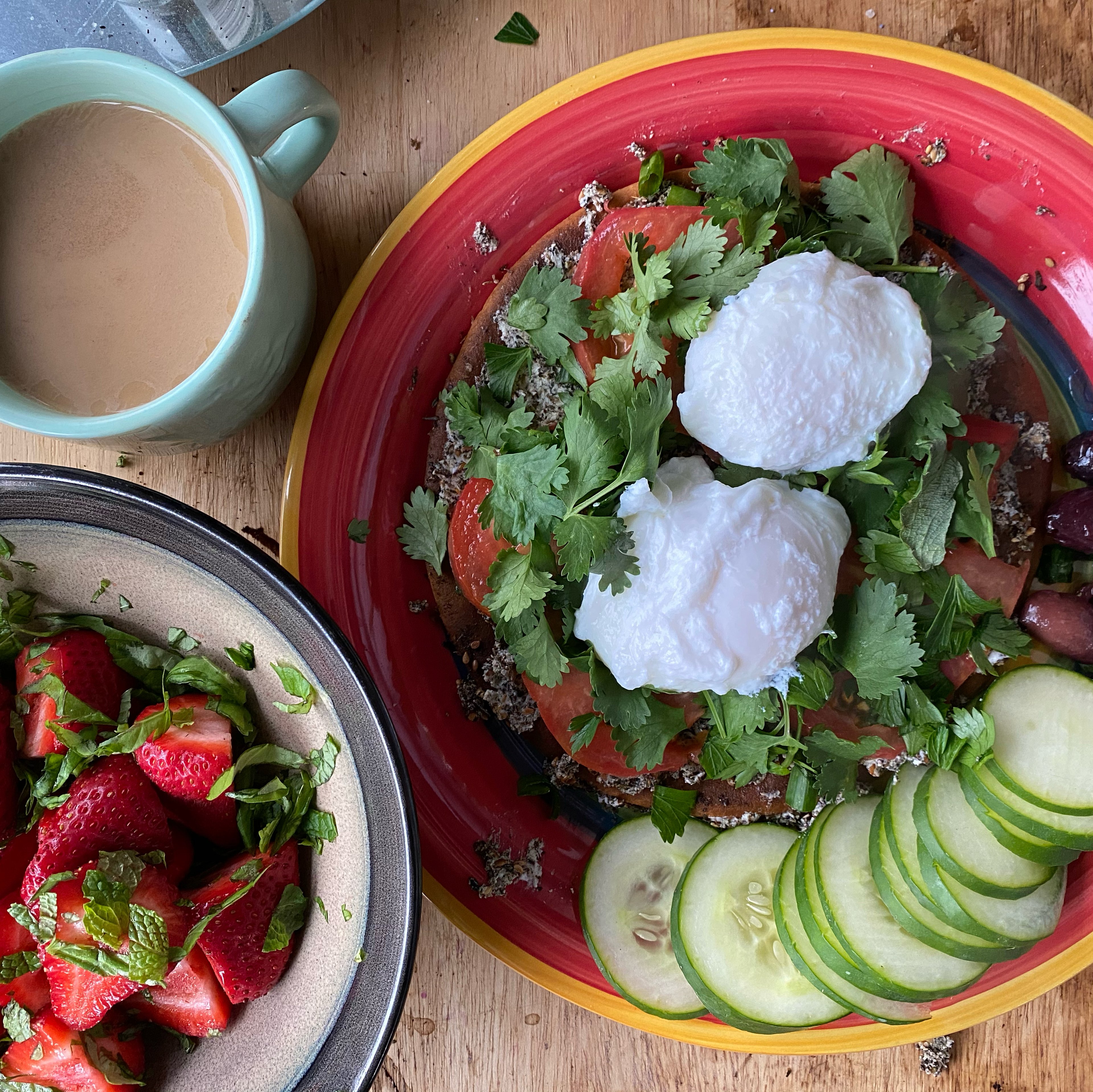 Zataar Pita with Poached Eggs