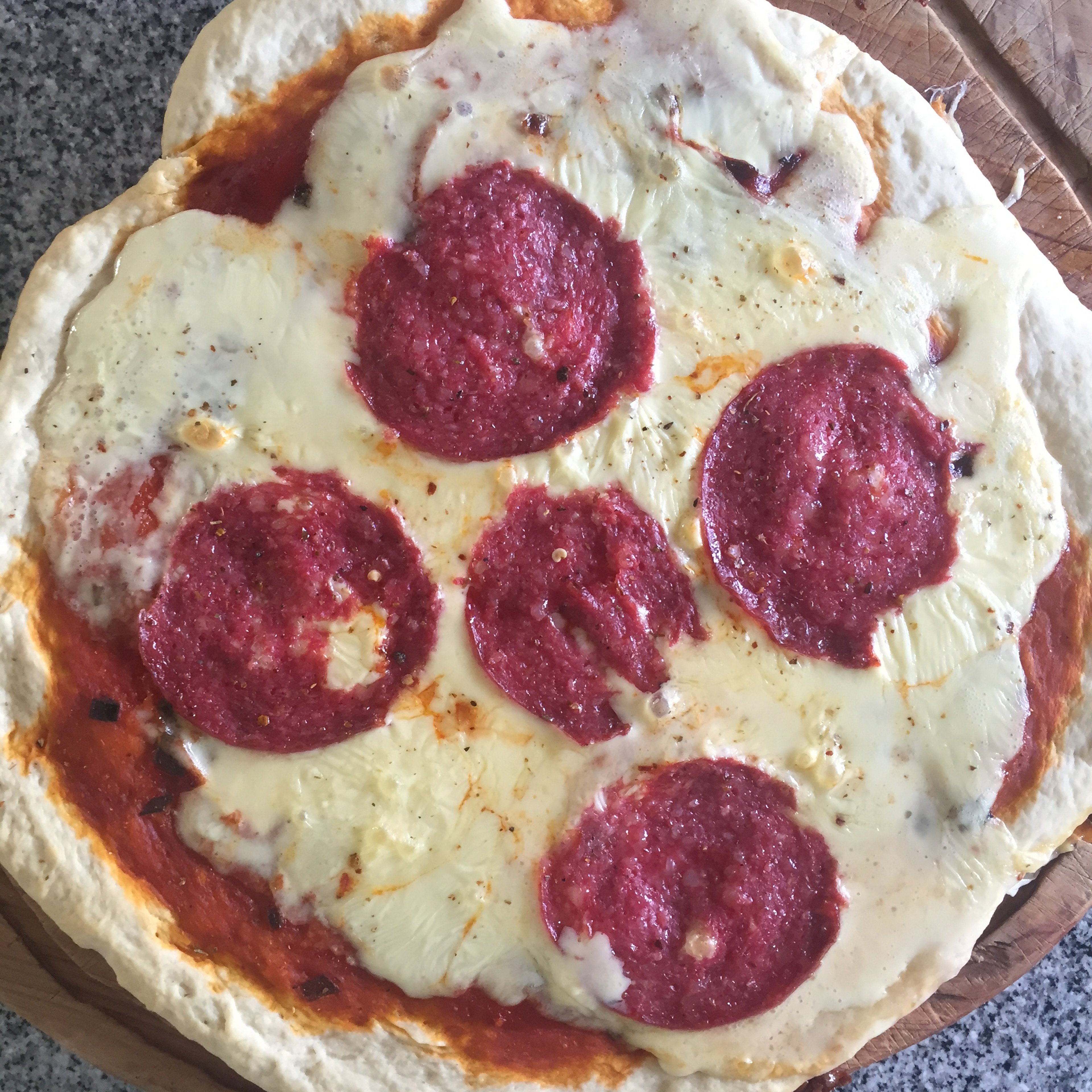 Homemade Pepperoni Pizza