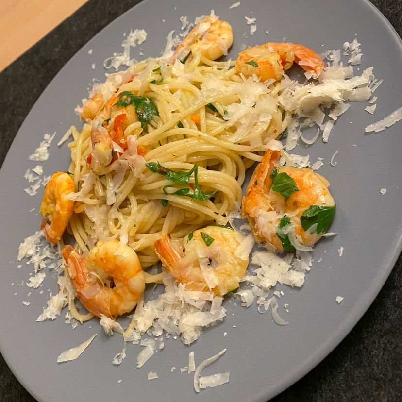 Spaghetti | Scampi | Peperoncini l Knoblauch
