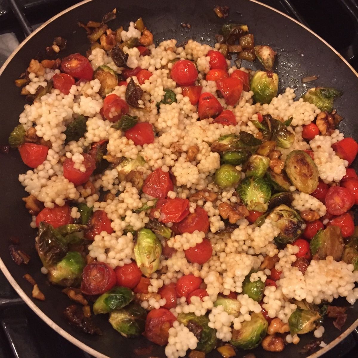 Brussels sprouts over couscous Recipe Kitchen Stories