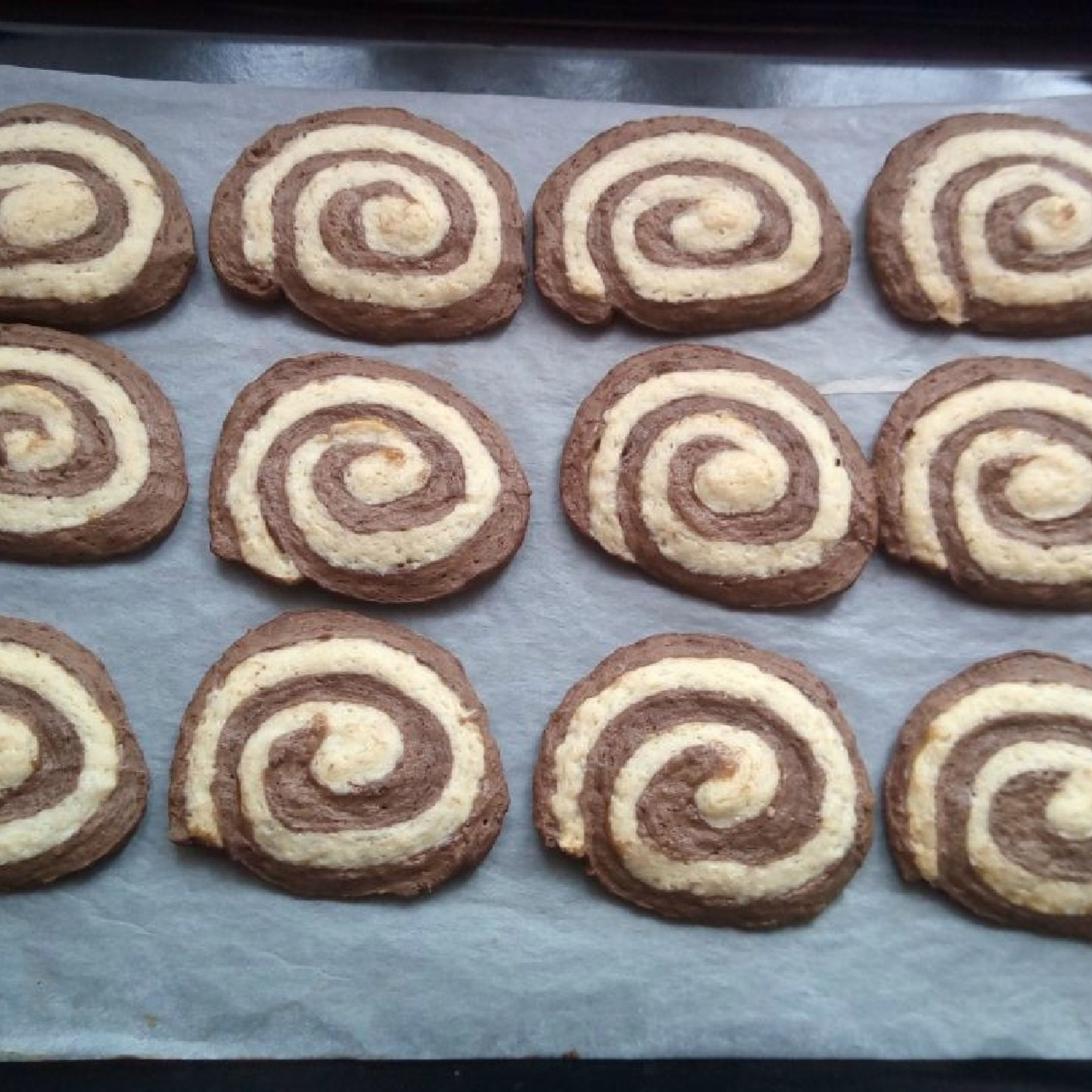 Black and white spiral cookies