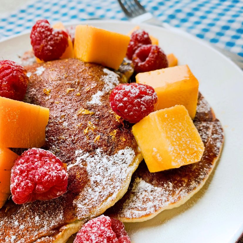 Pancakes with zesty orange syrup