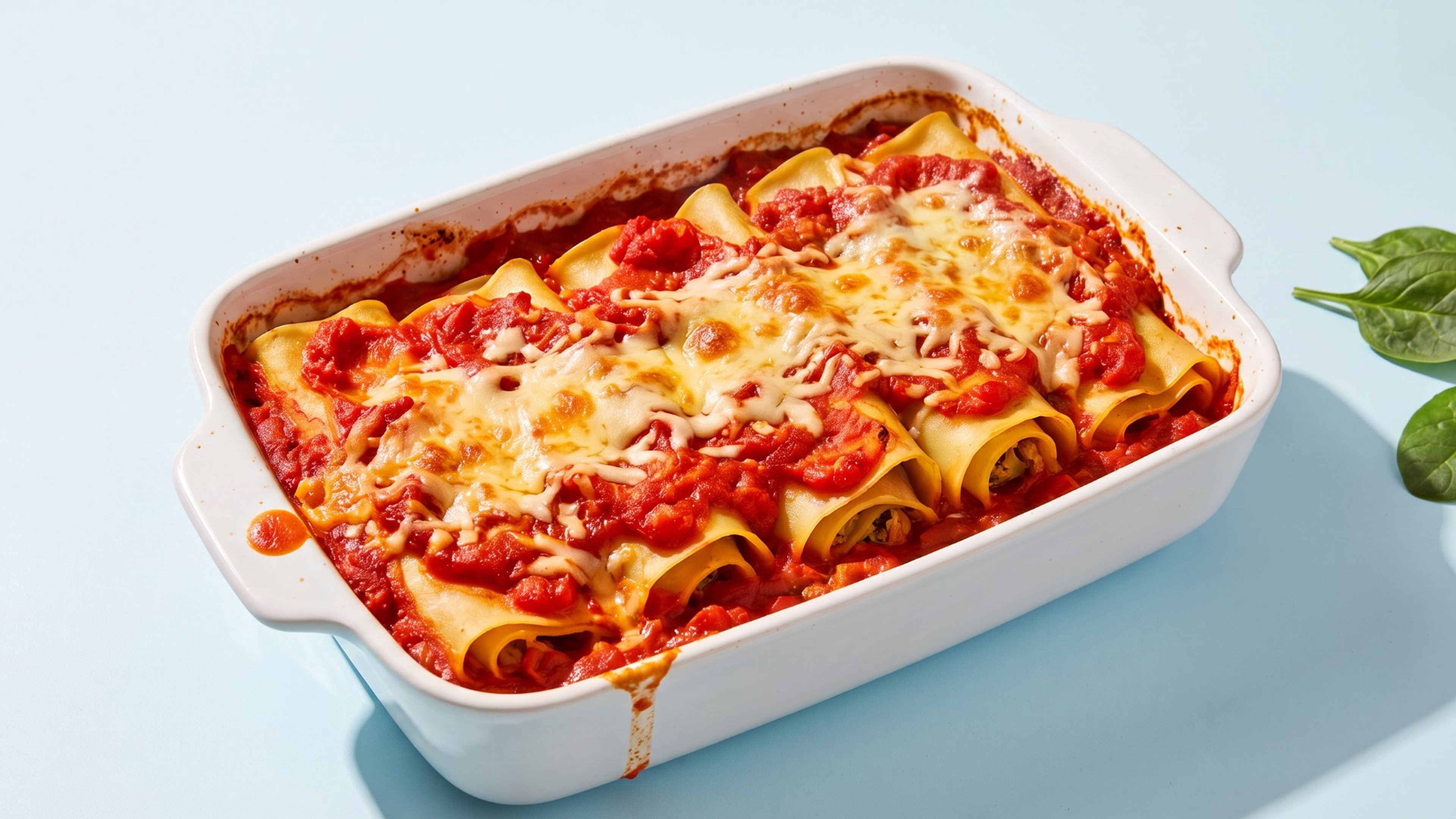 Vegane Lasagne-Rollen: lecker mit Spinat und Hummus