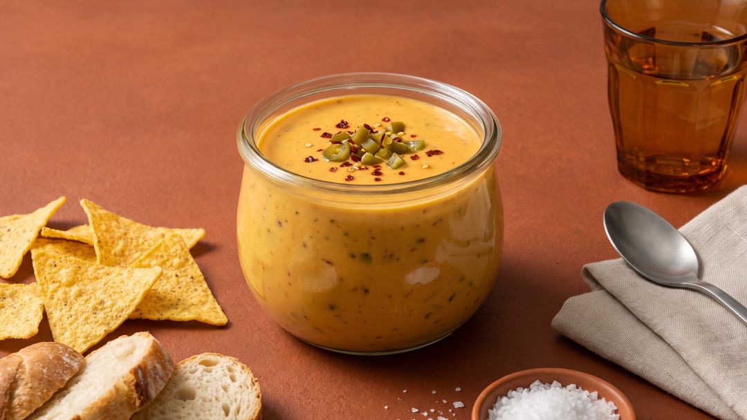 Cremiger Chili-Cheese-Dip für knusprige Nachos und mehr