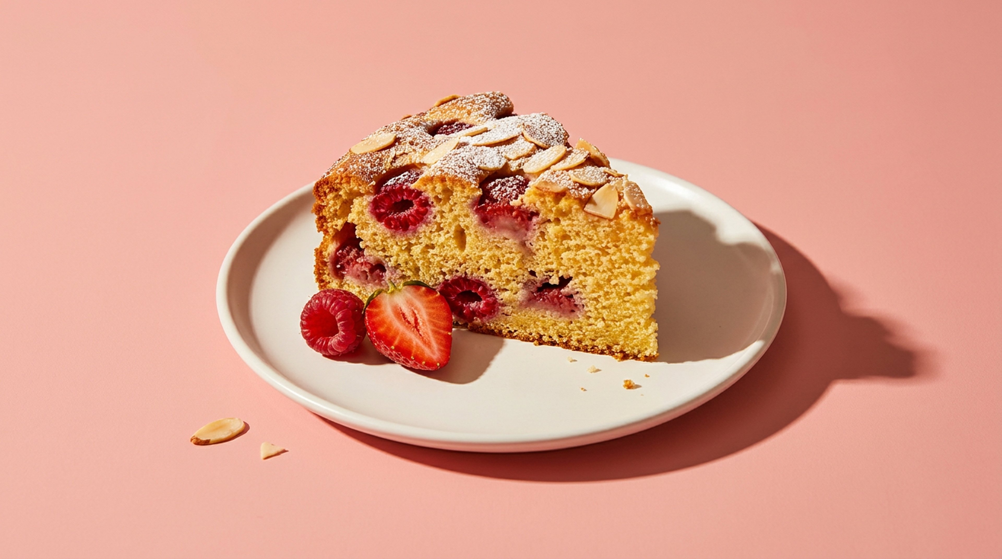 Saftiger Rührkuchen mit frischen Erdbeeren und Himbeeren