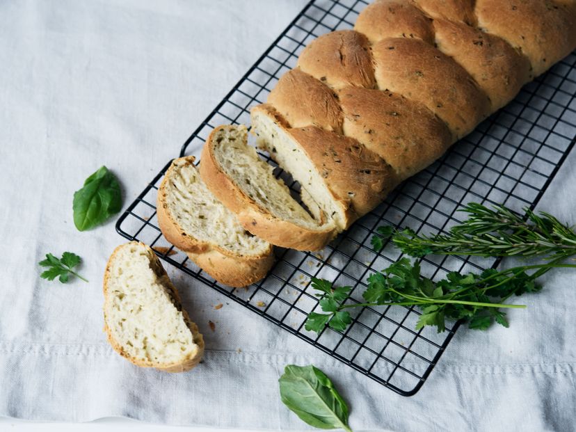 Braided bread with herbs