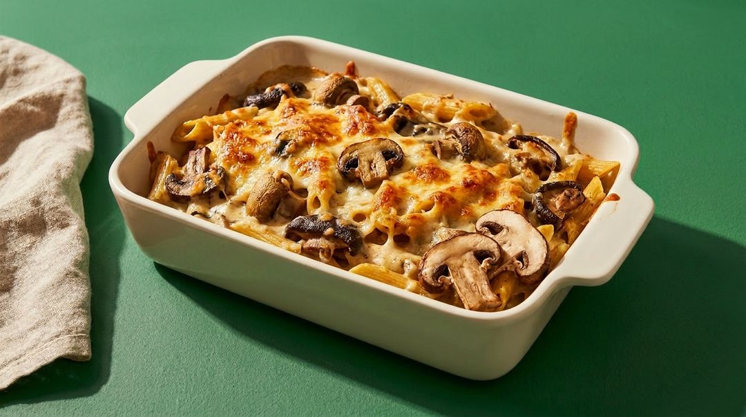 Nudelauflauf mit Pilzen