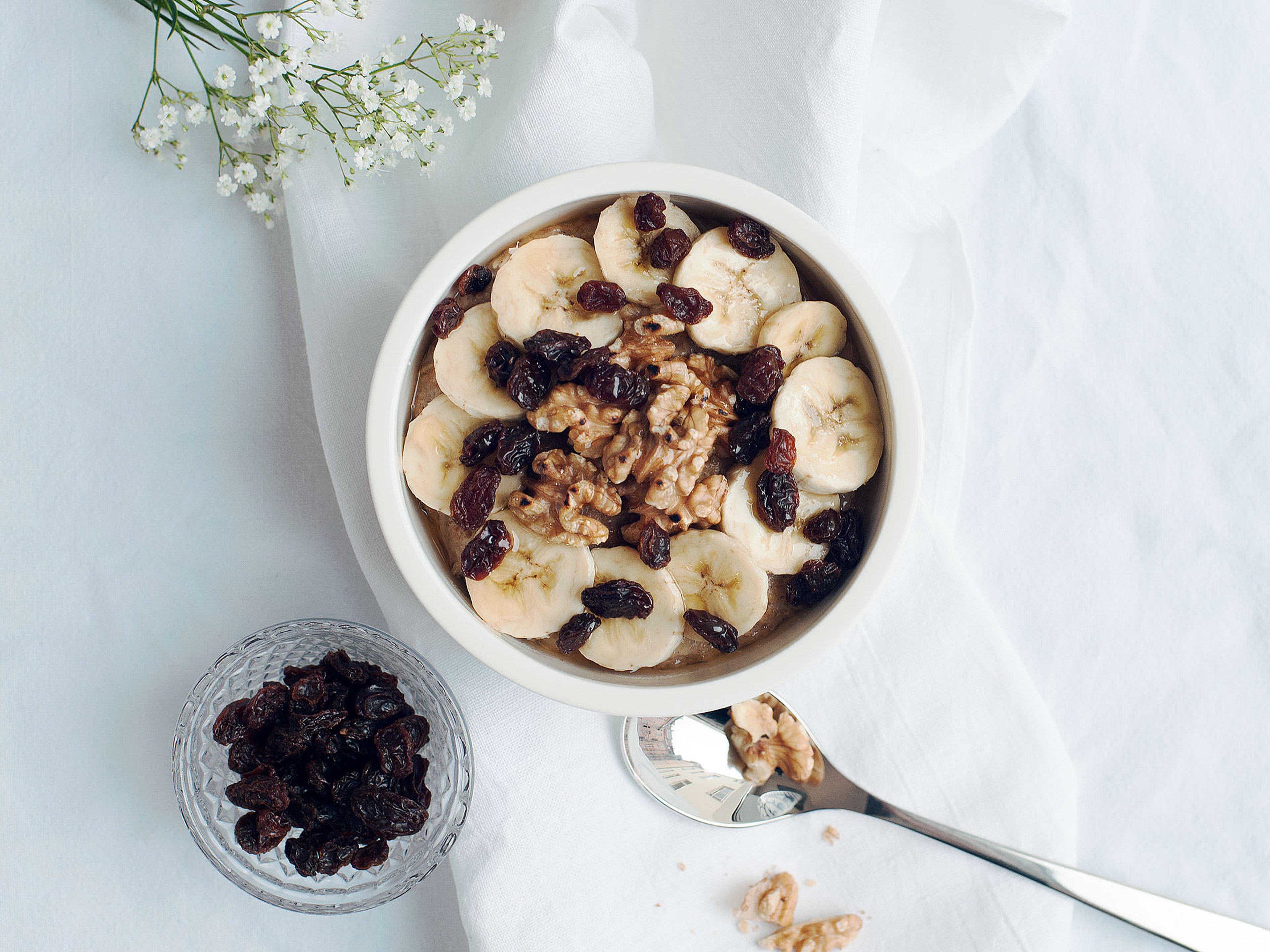 Banana bread porridge bowl