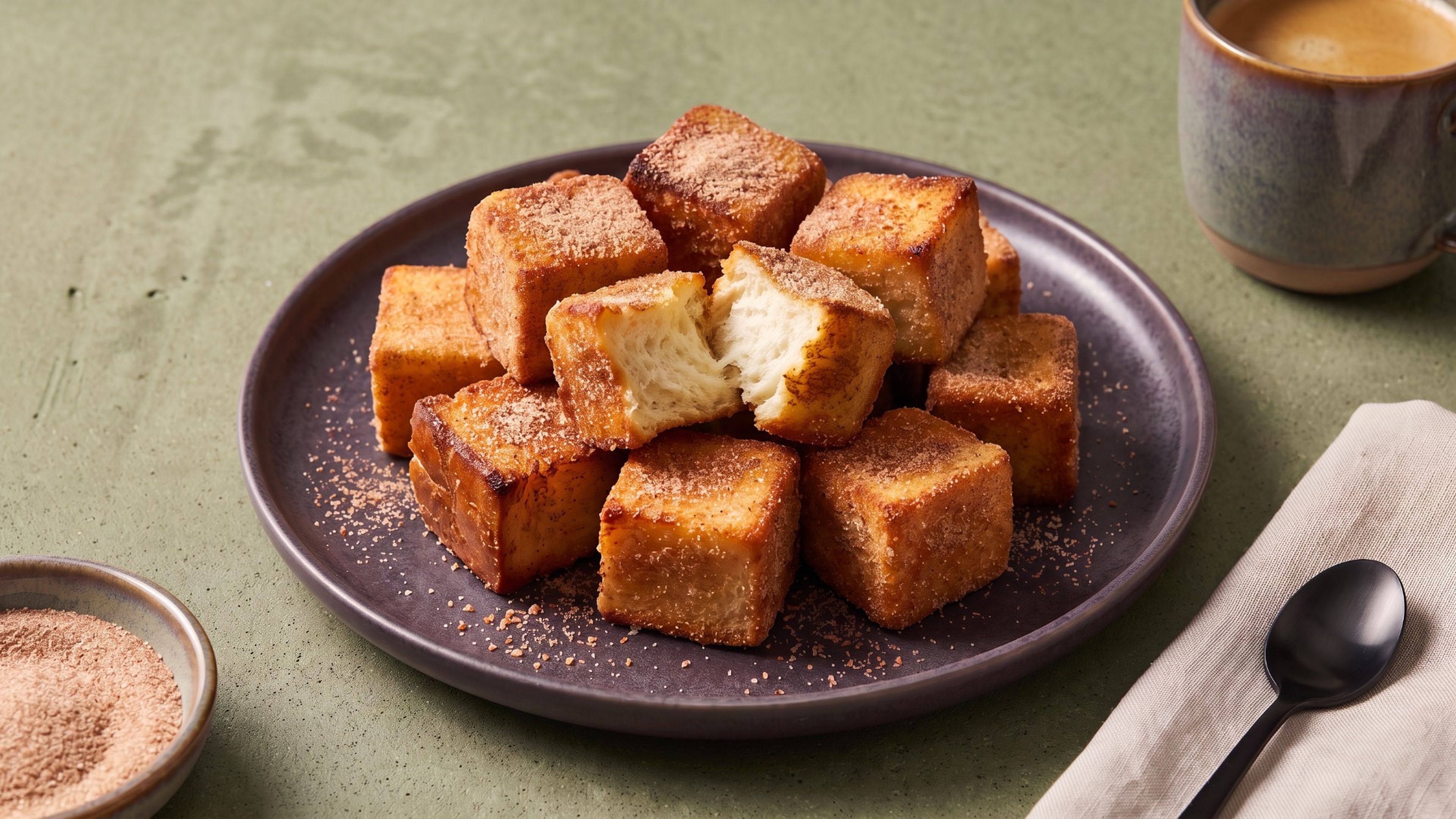 Knusprige French-Toast-Würfel mit Zimt und Zucker