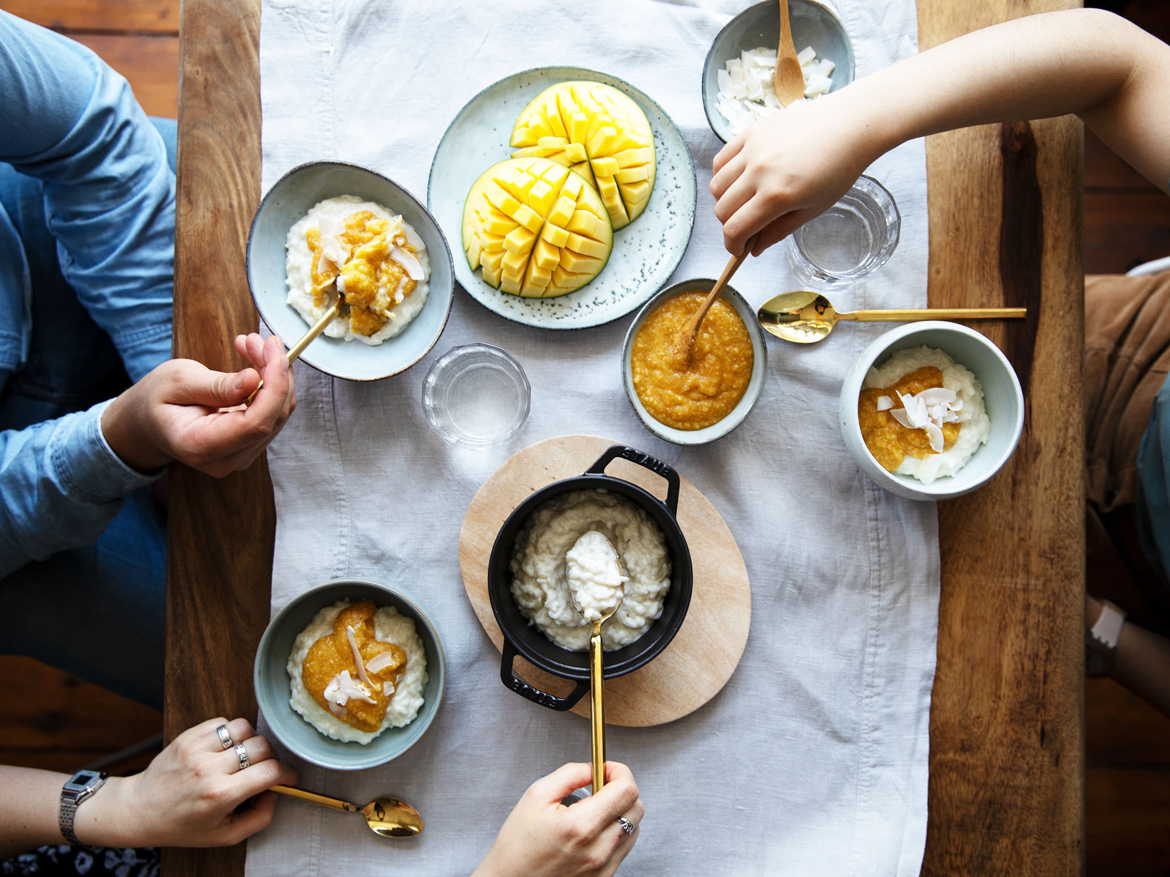 Paradise Calling: Coconut Rice Pudding with Mango Sauce